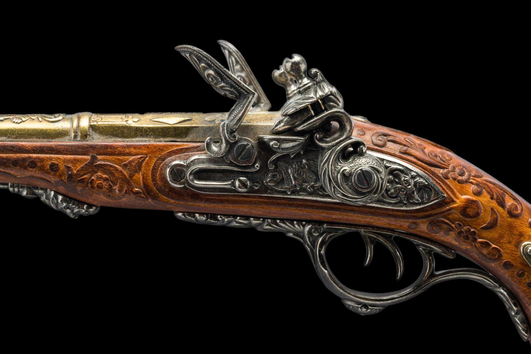 1806 Napoleonic Double-Barrel Flintlock Pistol Replica