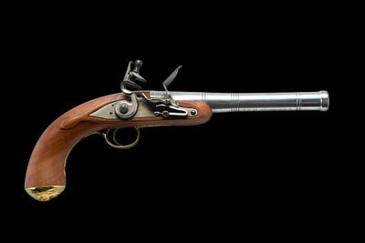David Pedersoli Queen Anne Flintlock Pistol Reproduction, .50 Cal. Serial No. PD31686 A fine 