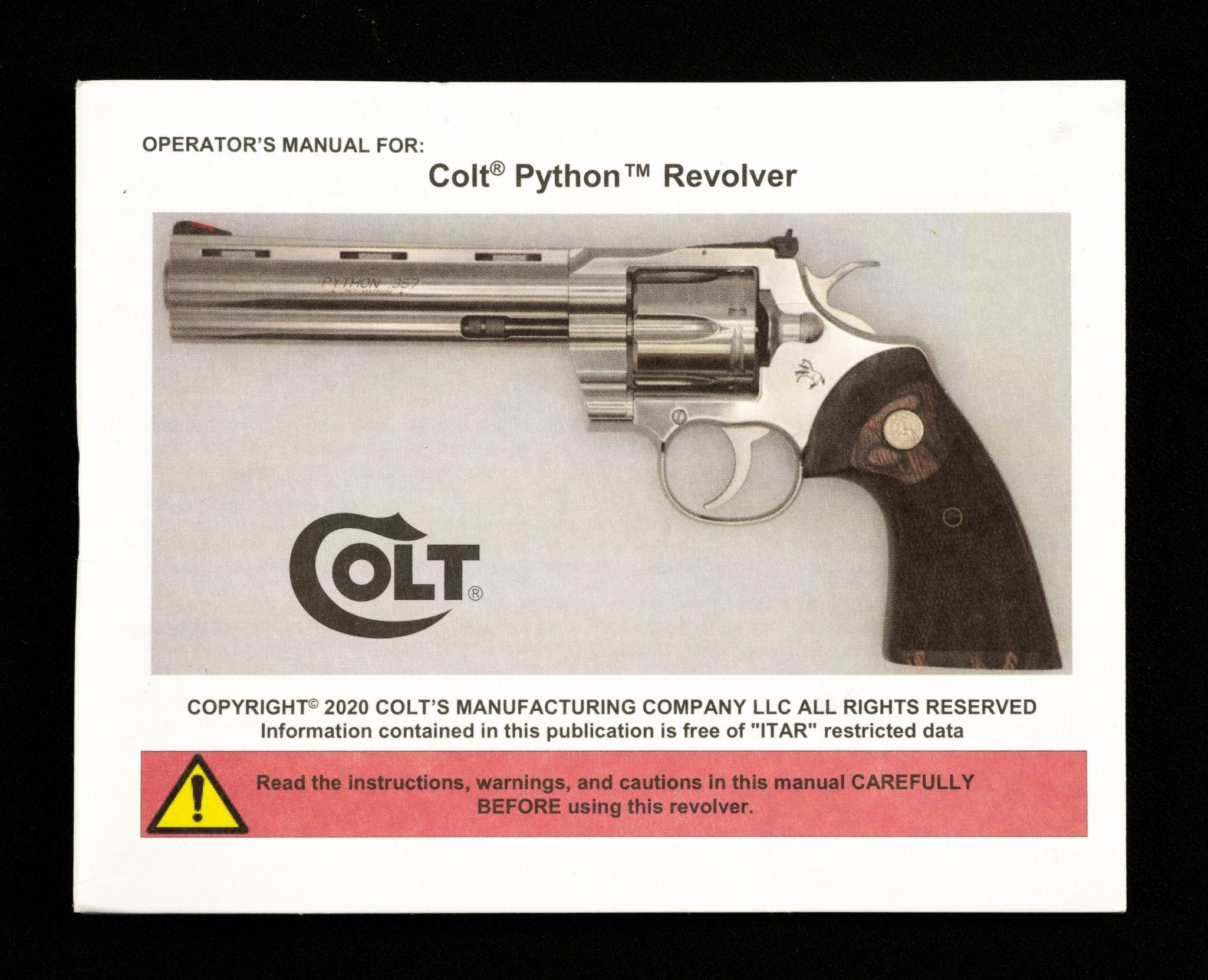 Colt Python Double Action Revolver, Cal .357 Magnum