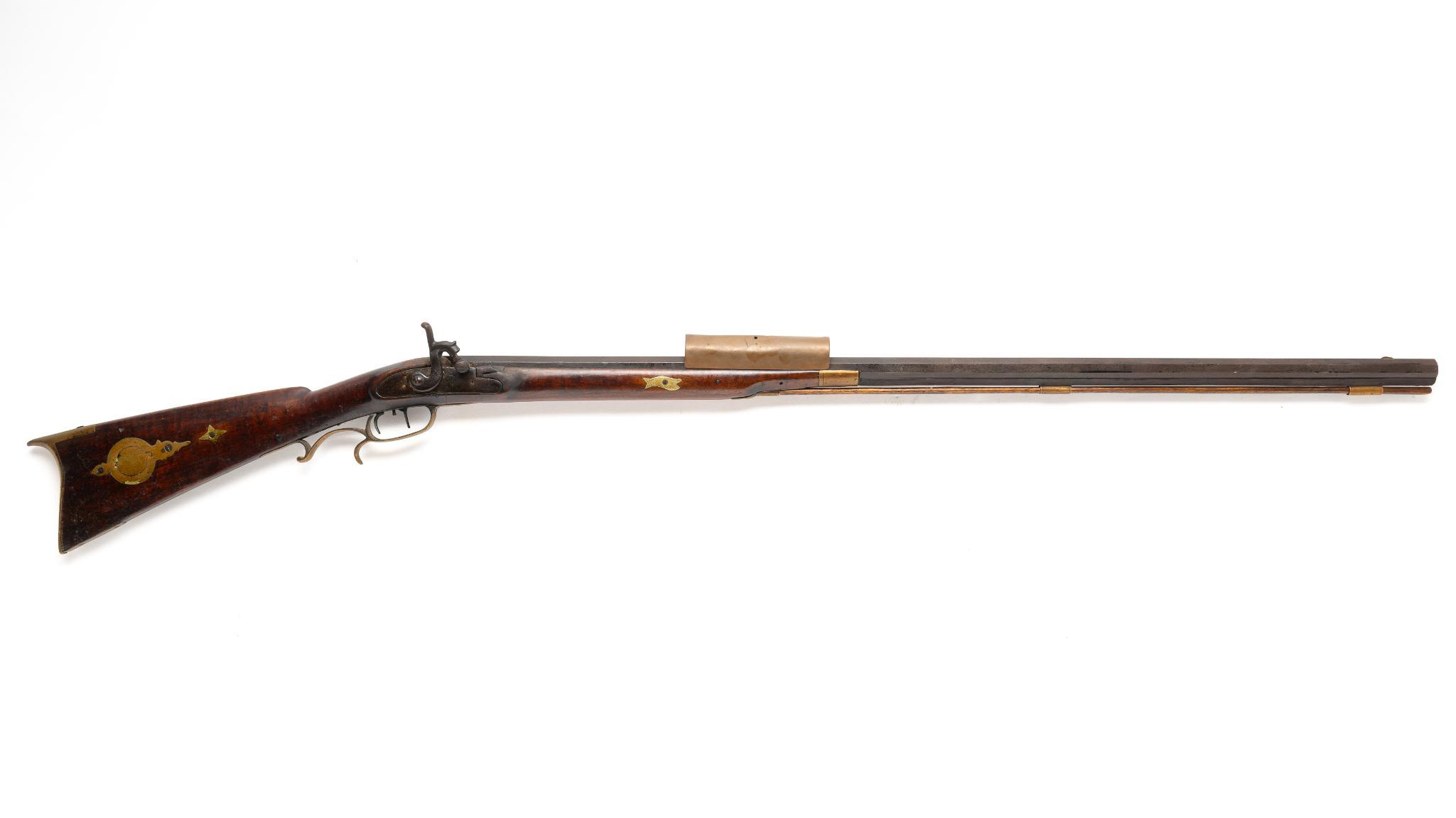 Antique 1/2 Stock Percussion Rifle, Approx. .32 Caliber
