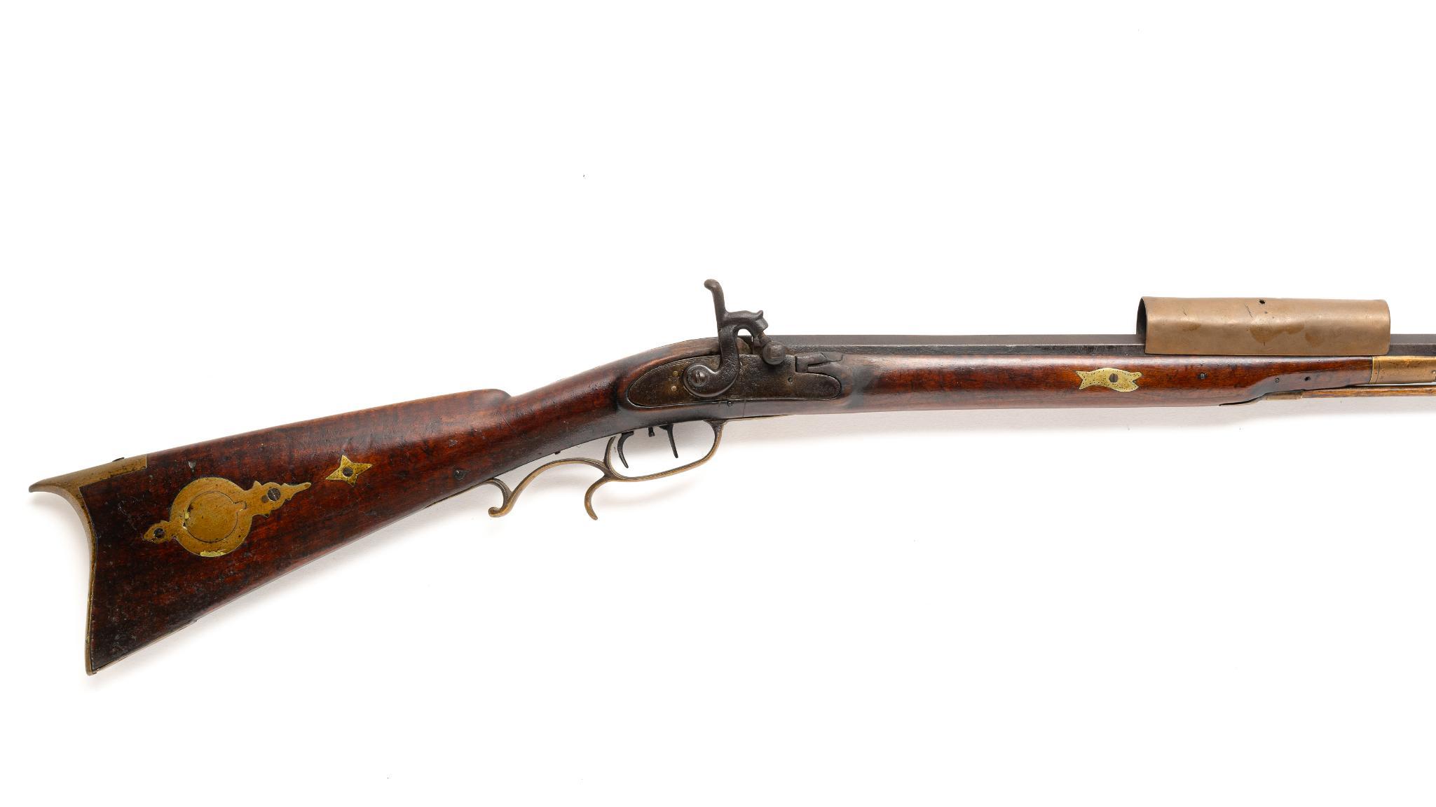 Antique 1/2 Stock Percussion Rifle, Approx. .32 Caliber
