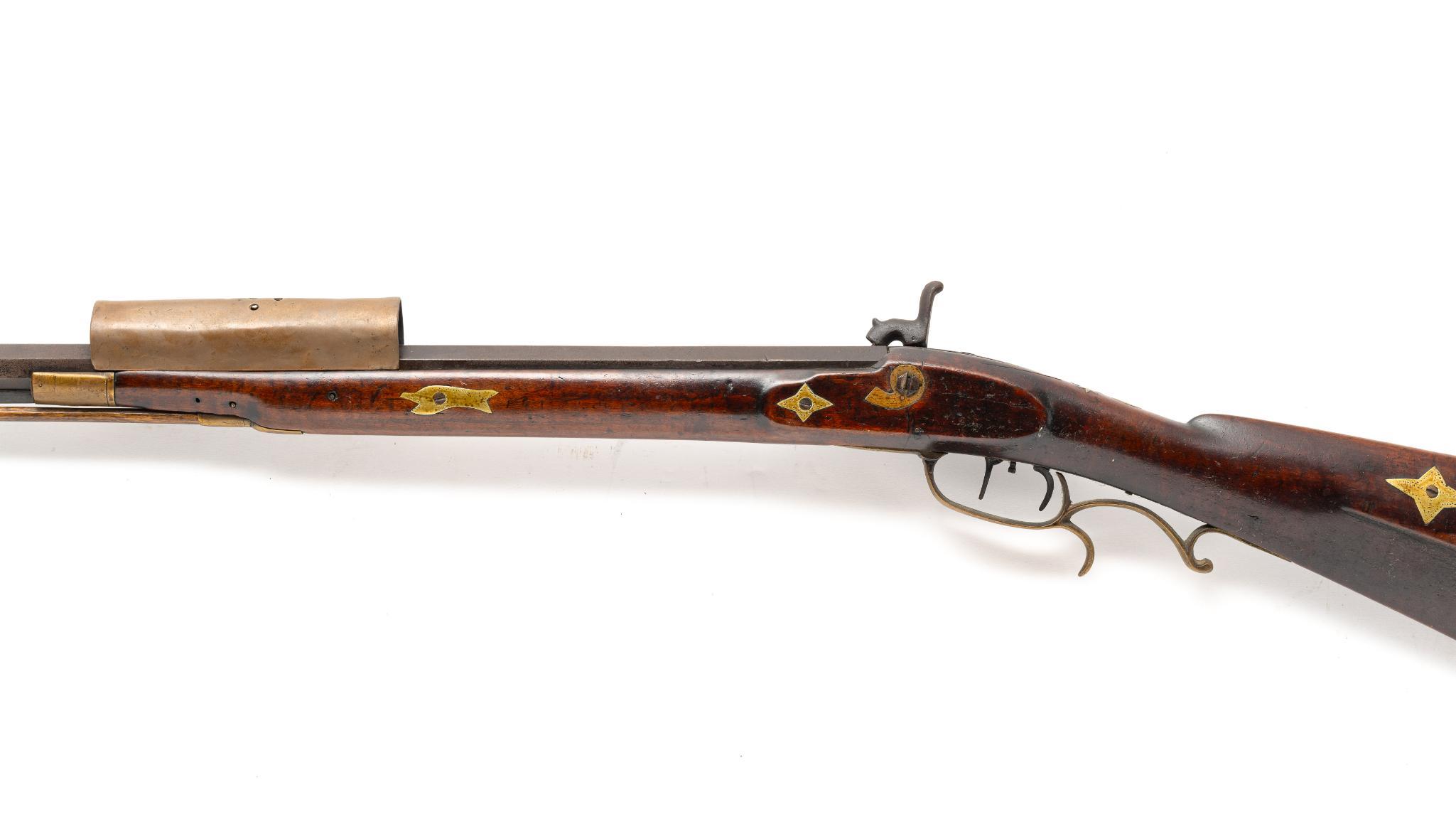 Antique 1/2 Stock Percussion Rifle, Approx. .32 Caliber