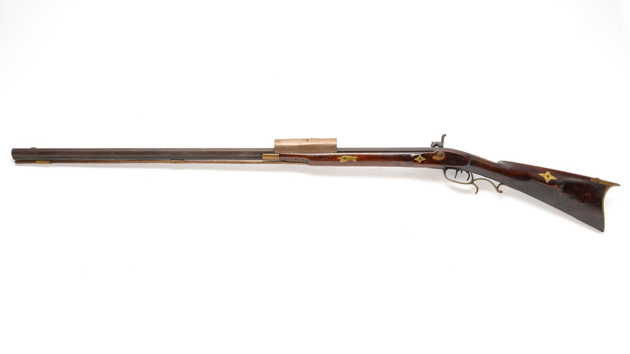 Antique 1/2 Stock Percussion Rifle, Approx. .32 Caliber