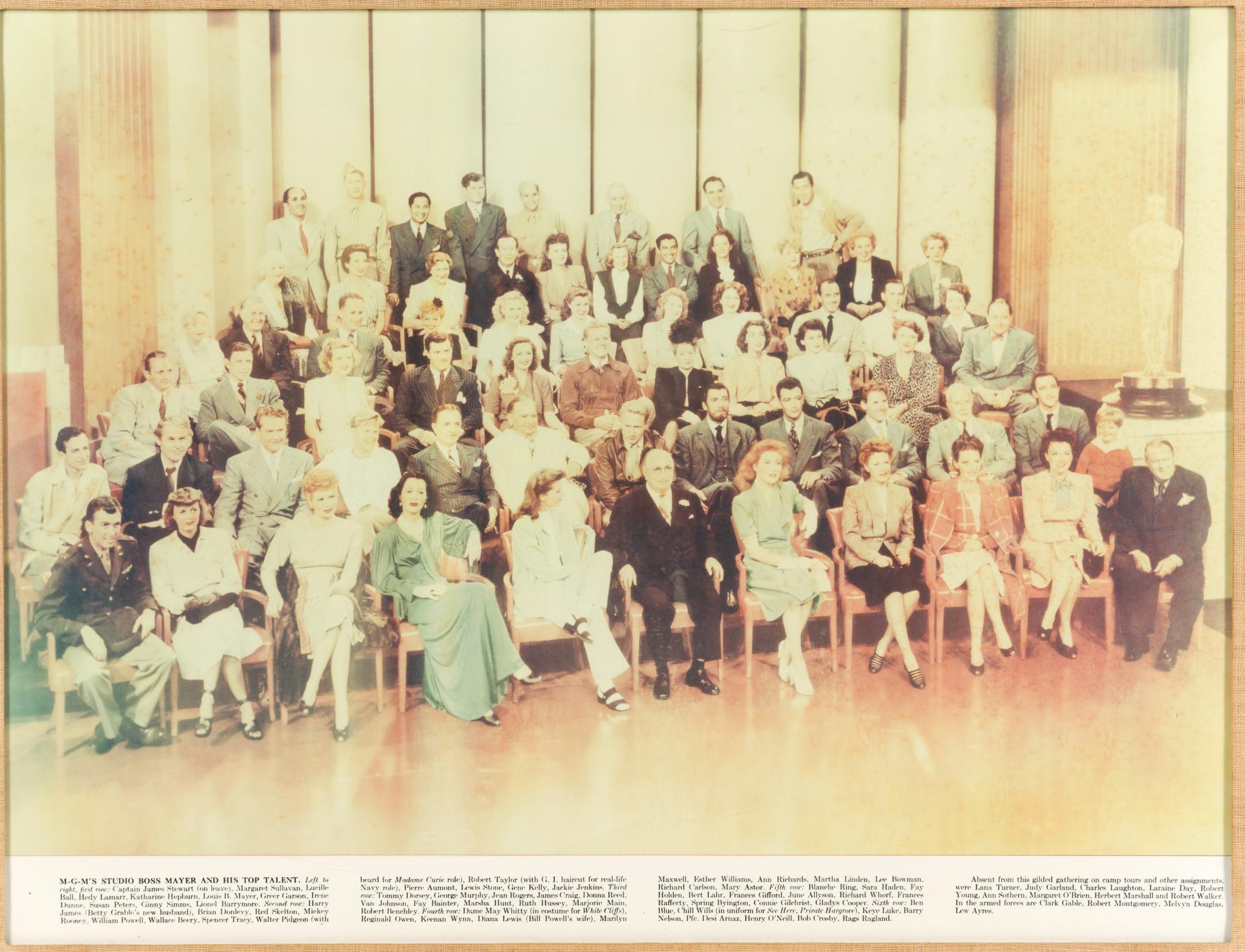 "M.G.M's Studio Boss Mayer & His Top Talent" Framed Color Picture