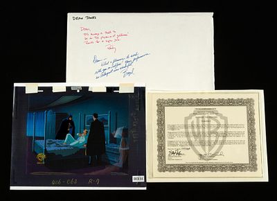 Inscribed Envelope & Animation Cell "Batman & Mr. Freeze: SubZero". Animation cell from "Batman 
