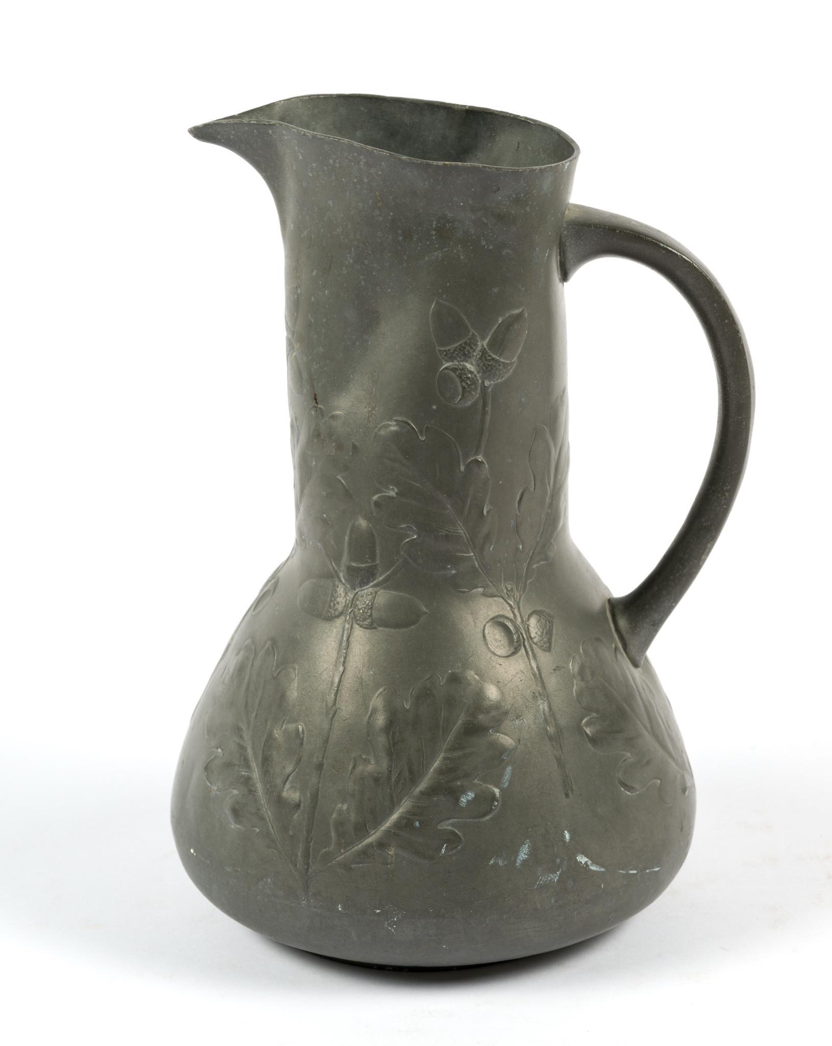 Antique Pewter Kayserzinn Art Nouveau Pitcher