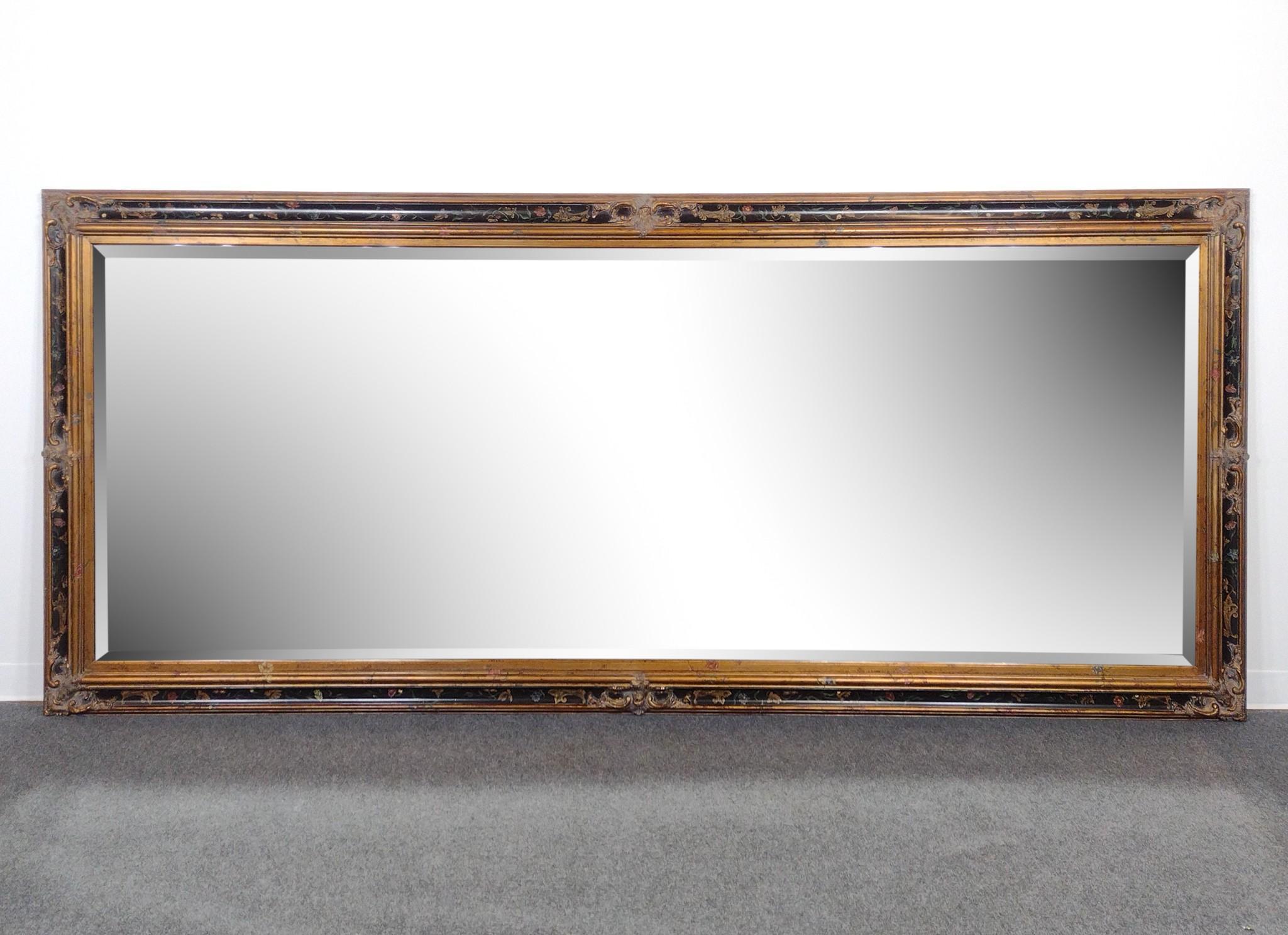 Oversized Baroque Revival Beveled Glass Mirror