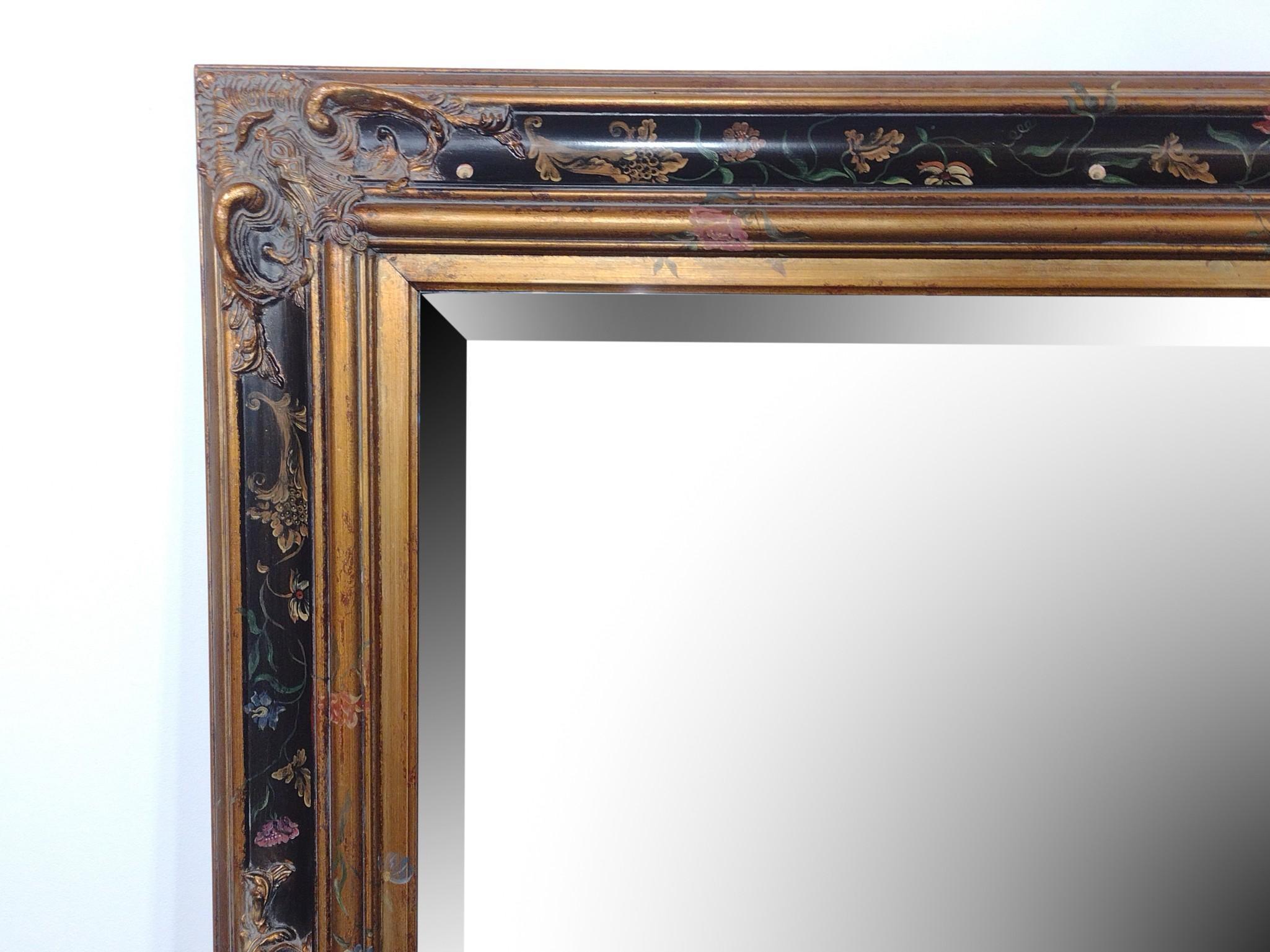Oversized Baroque Revival Beveled Glass Mirror