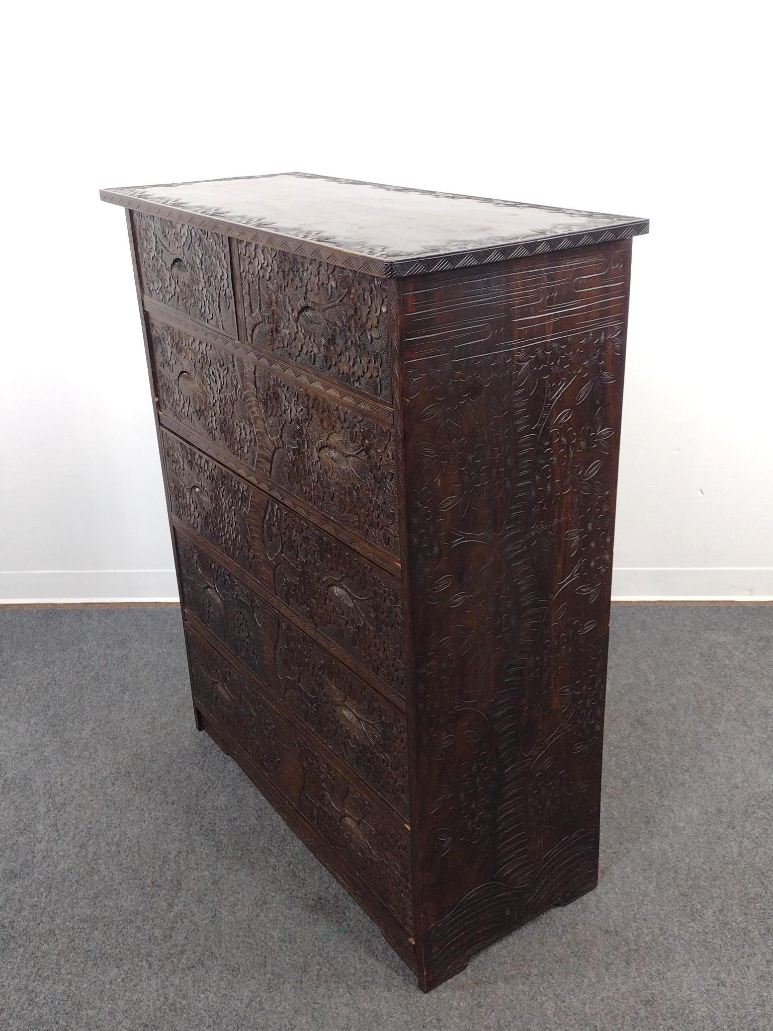 Japanese Style Tall Chest of Drawers