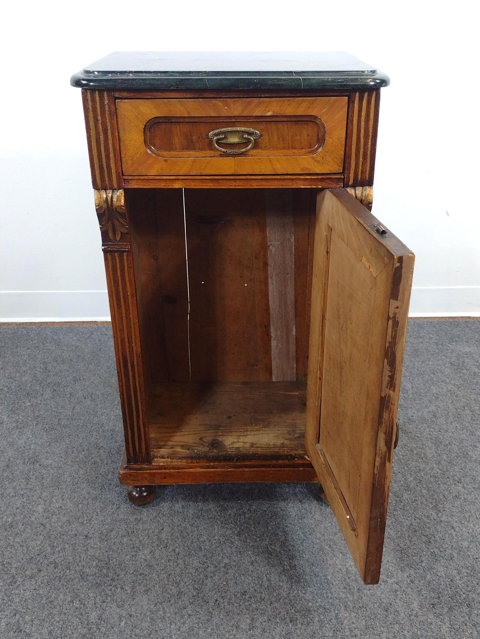 Marble Top Cabinet Flower Painted Cabinet