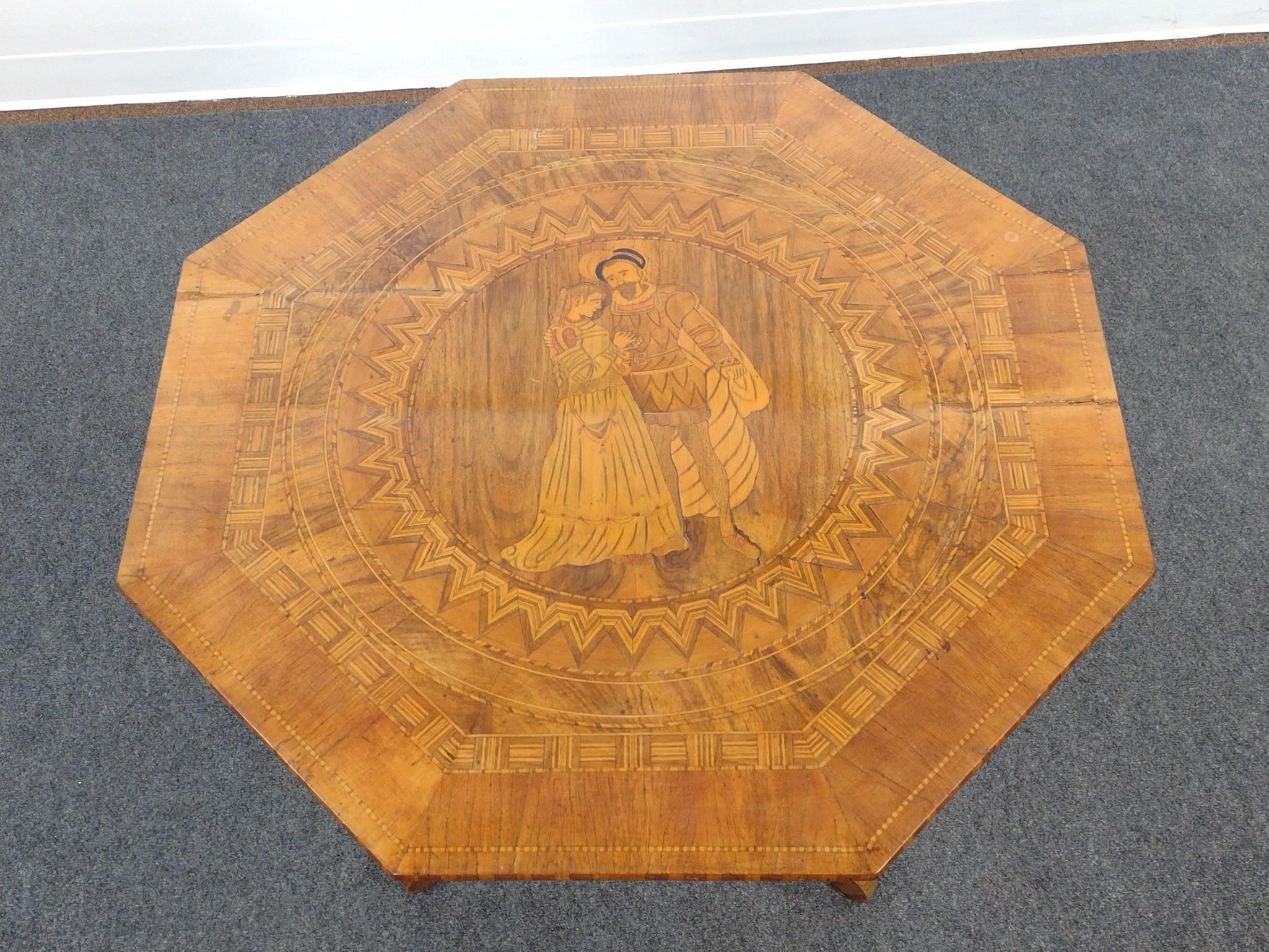 19th C Italian Sorrento Marquetry Occasional Table