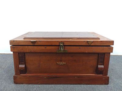 Antique Carpenters Tool Chest. 35-1/2" wide X 23-1/4" deep X 16-3/4" high. Has some light 
