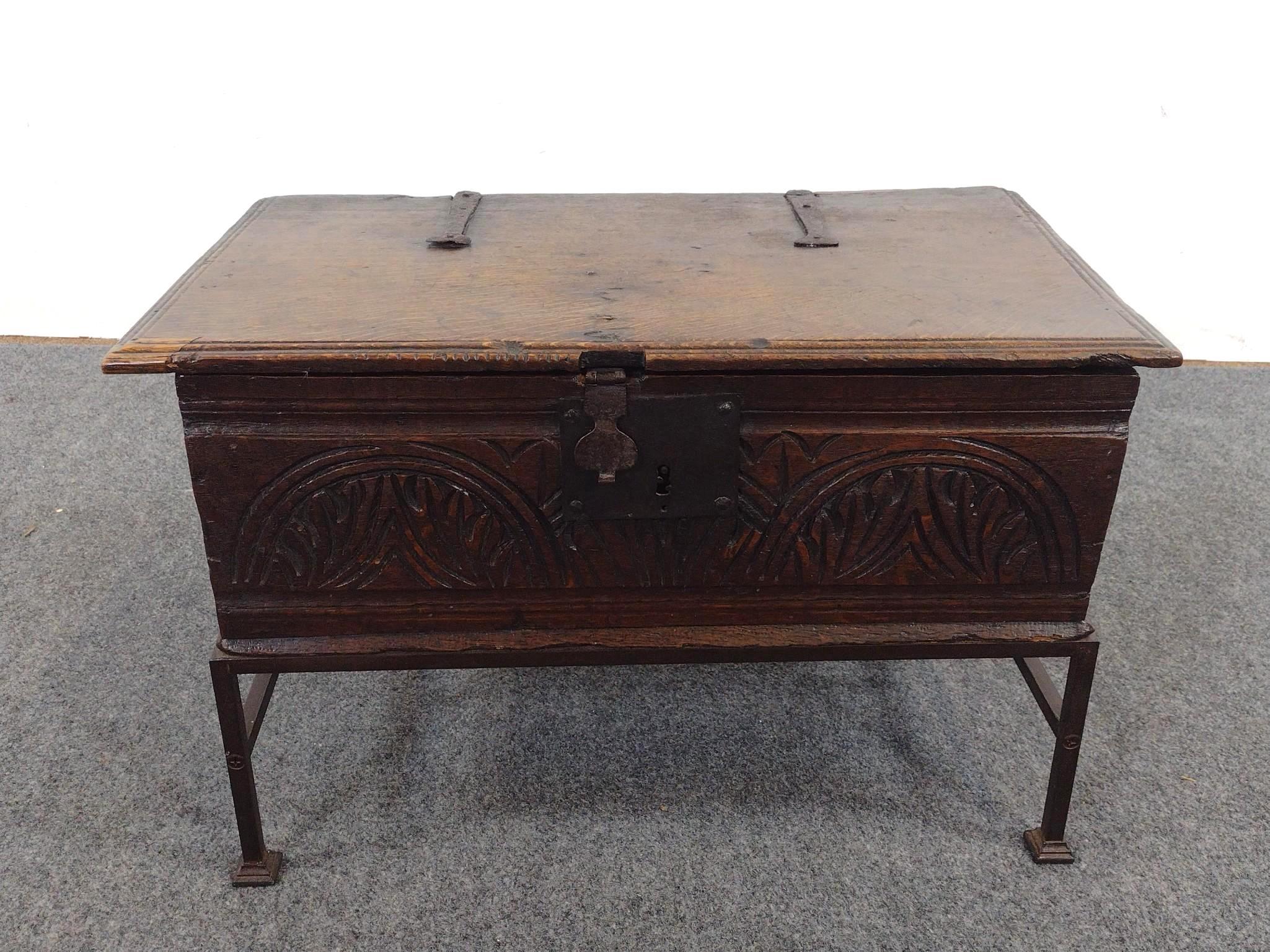 17th Century English Bible Box on Stand