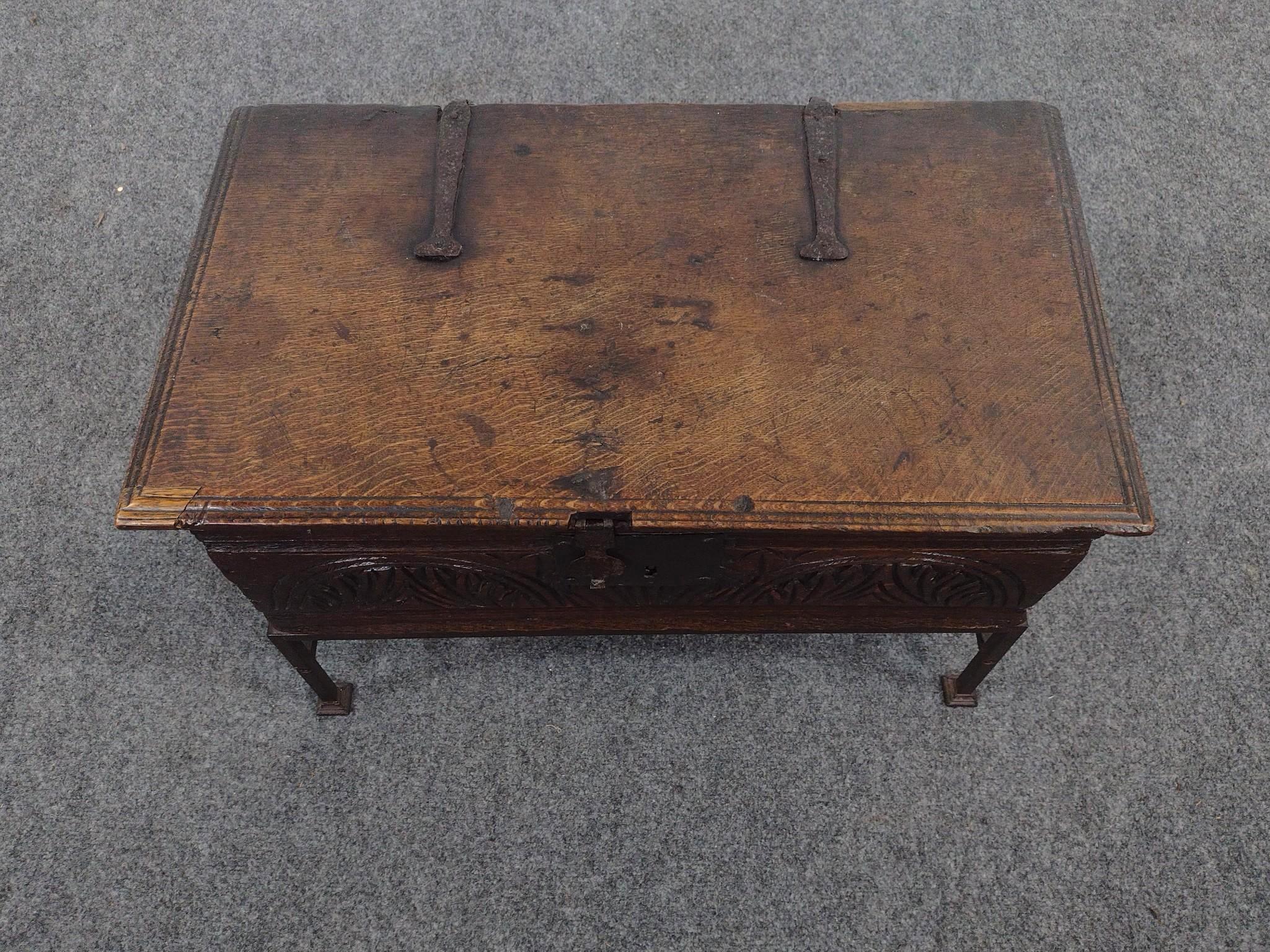 17th Century English Bible Box on Stand
