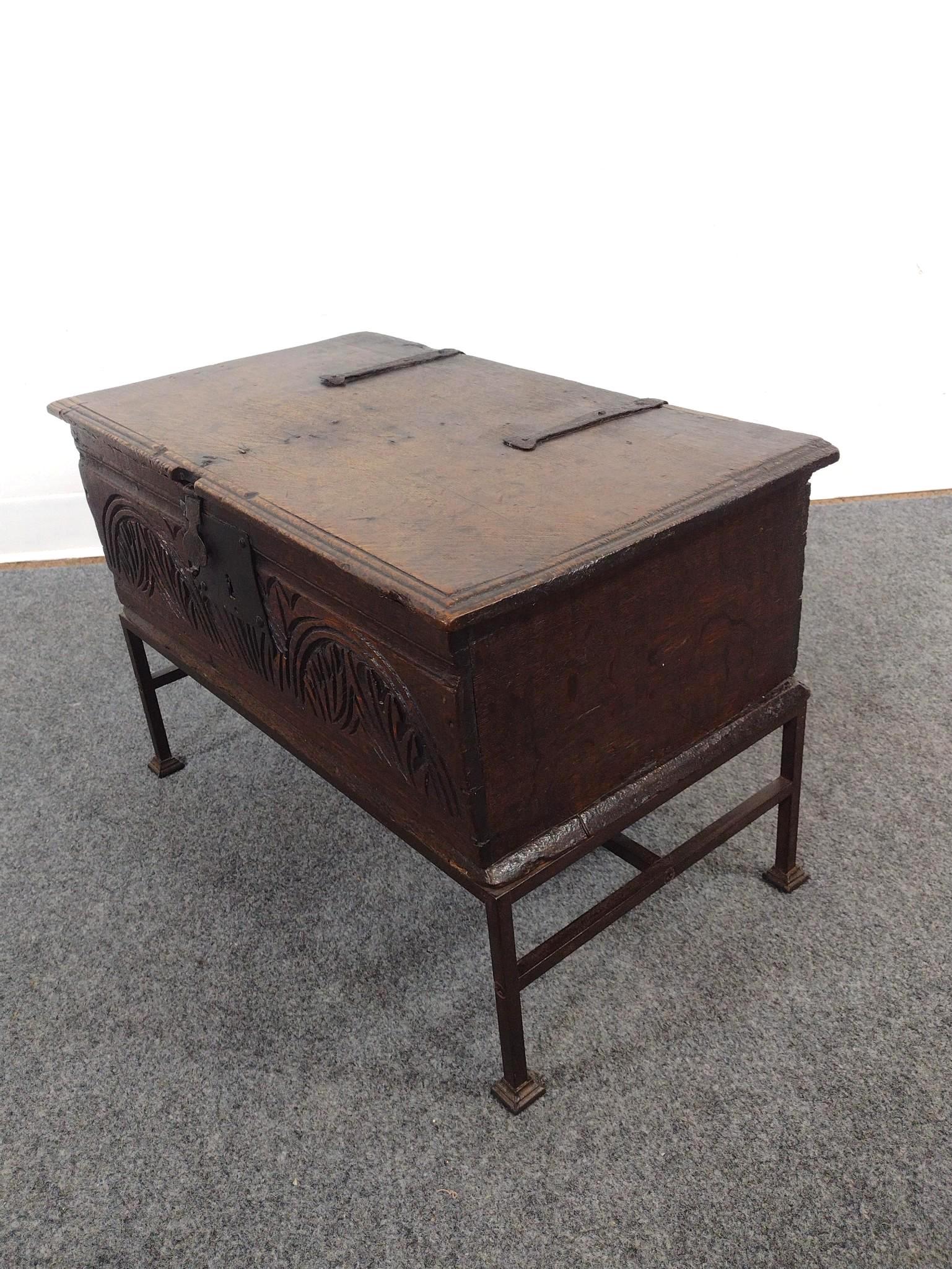 17th Century English Bible Box on Stand