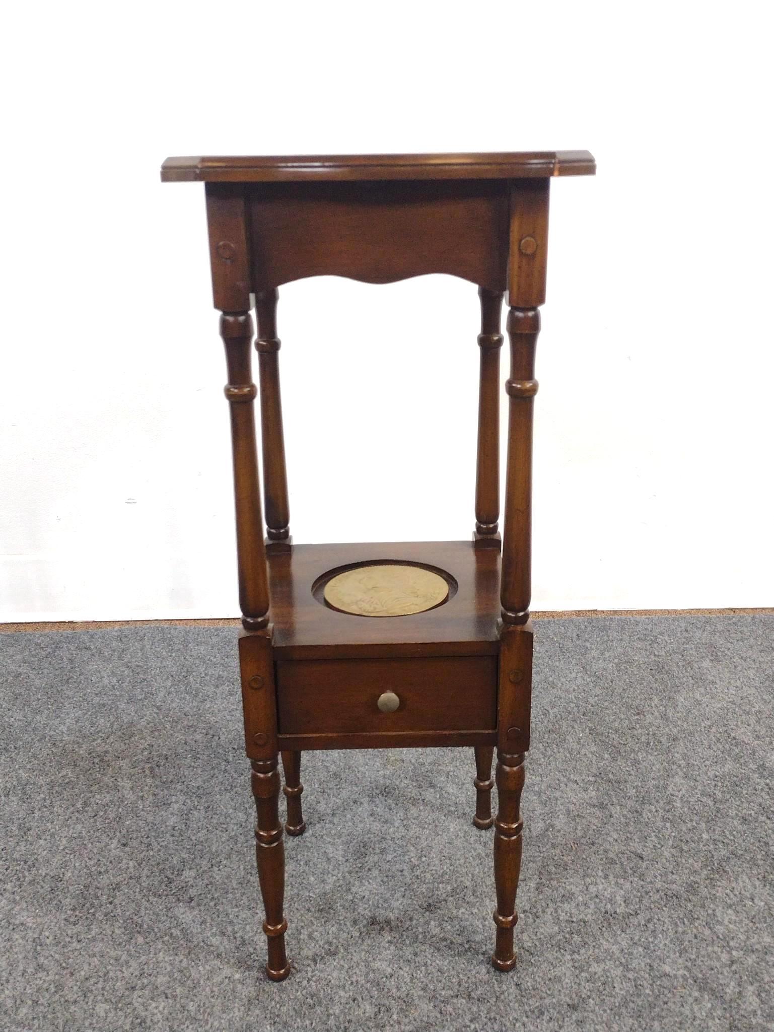 Smoking Stand with Brass Inserts