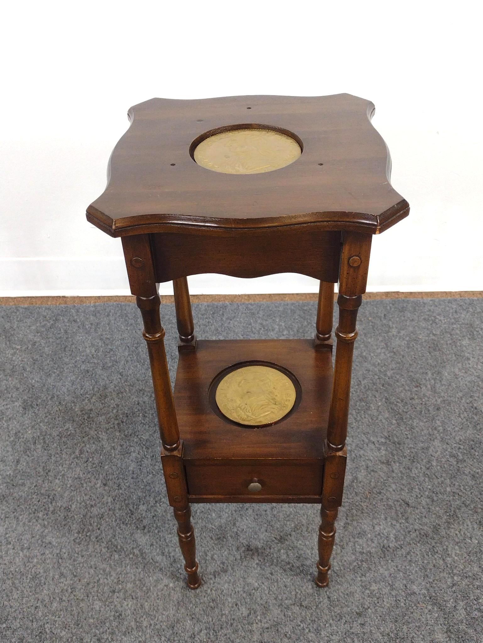 Smoking Stand with Brass Inserts