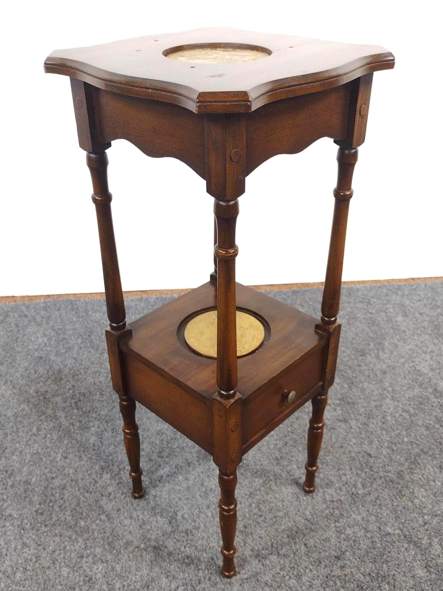 Smoking Stand with Brass Inserts