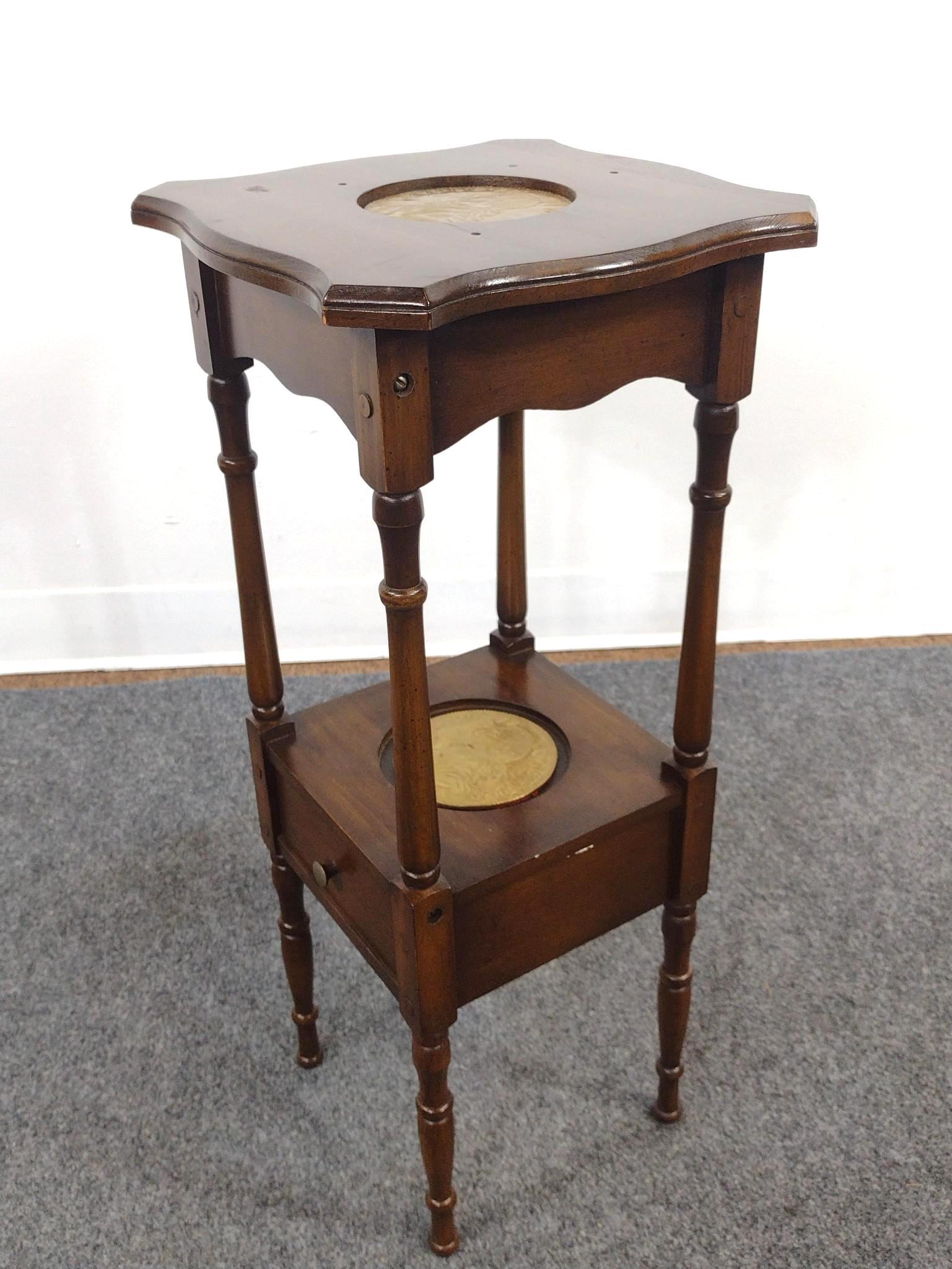 Smoking Stand with Brass Inserts