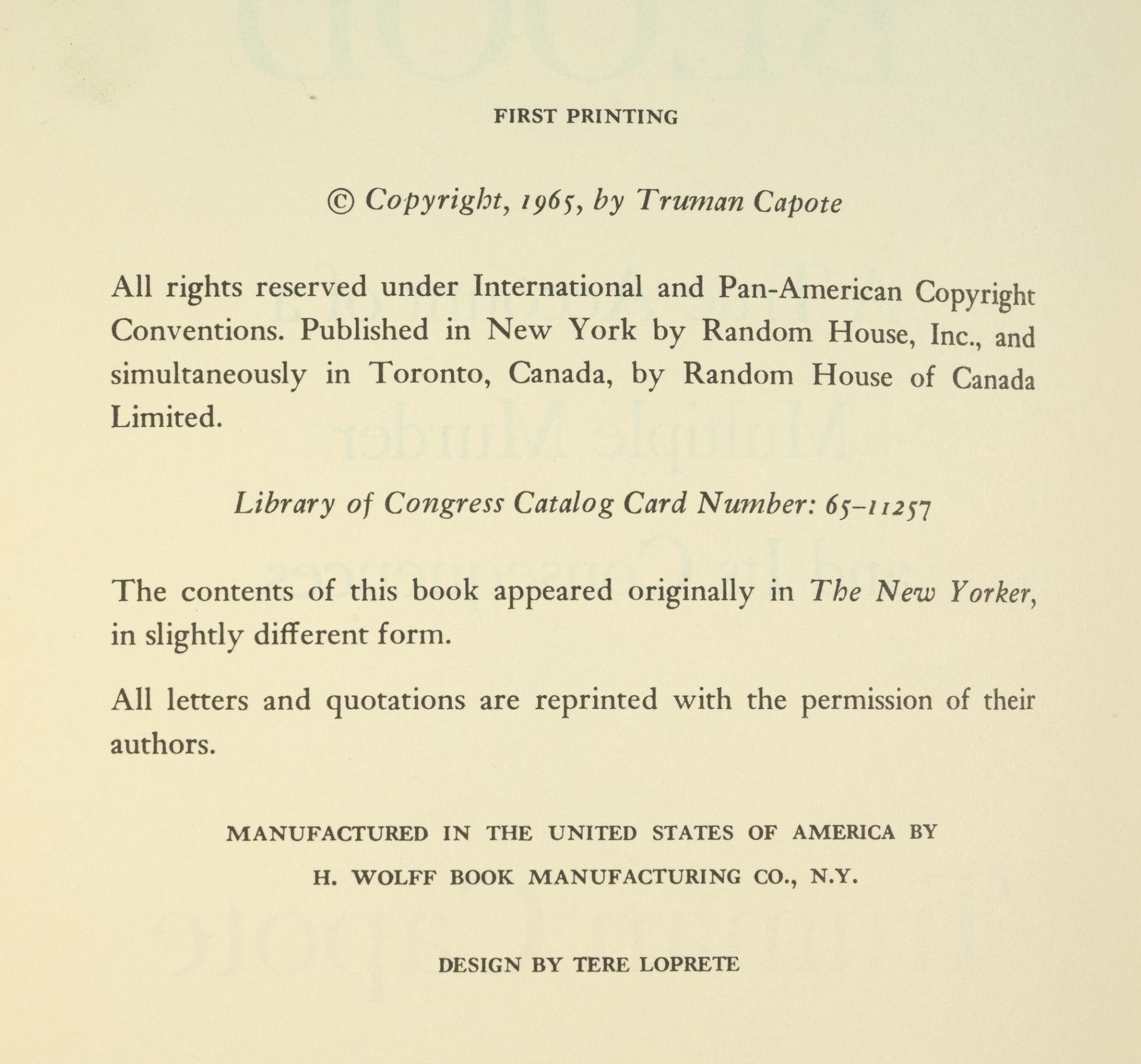 2 First Edition Truman Capote Books
