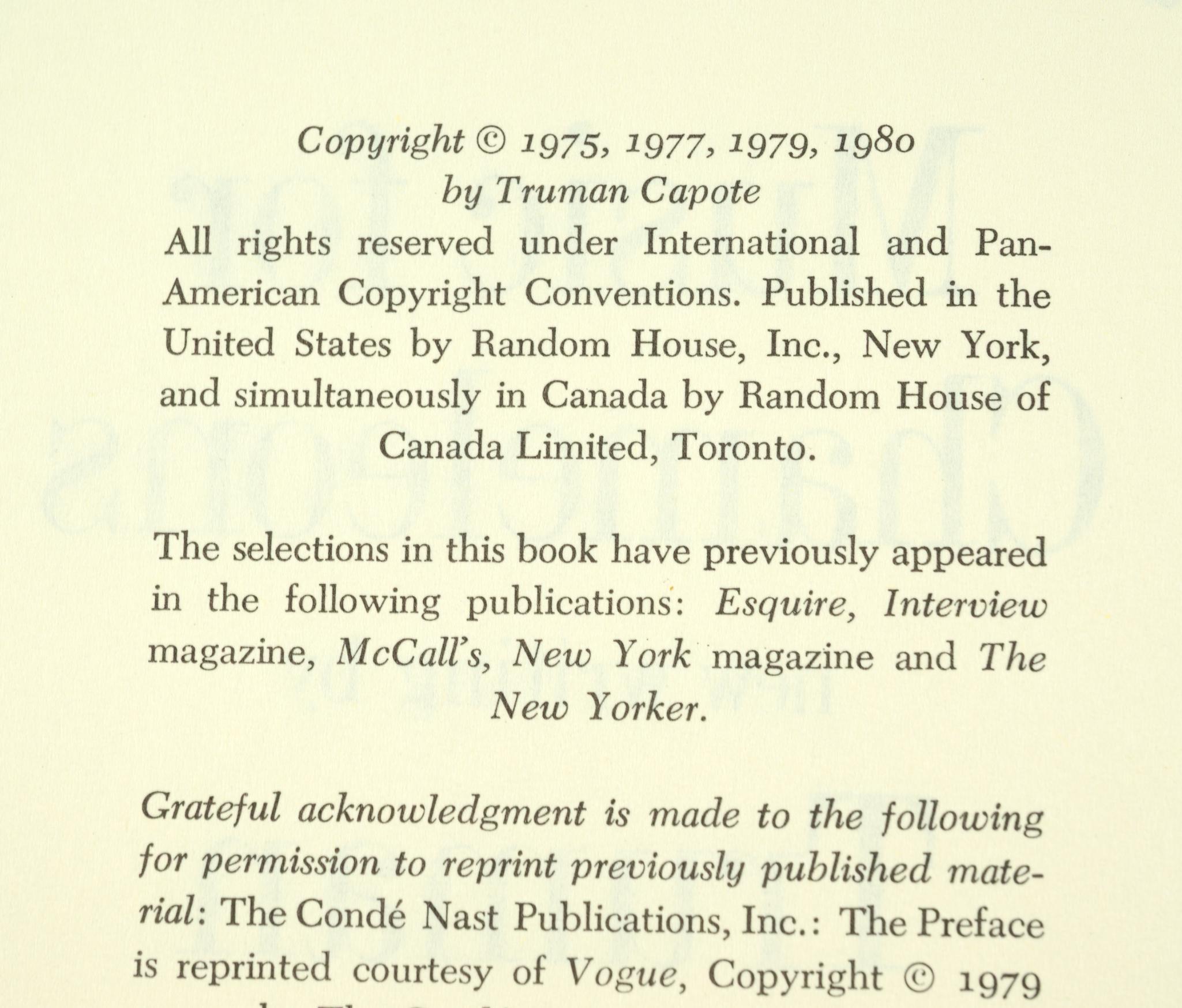 2 First Edition Truman Capote Books
