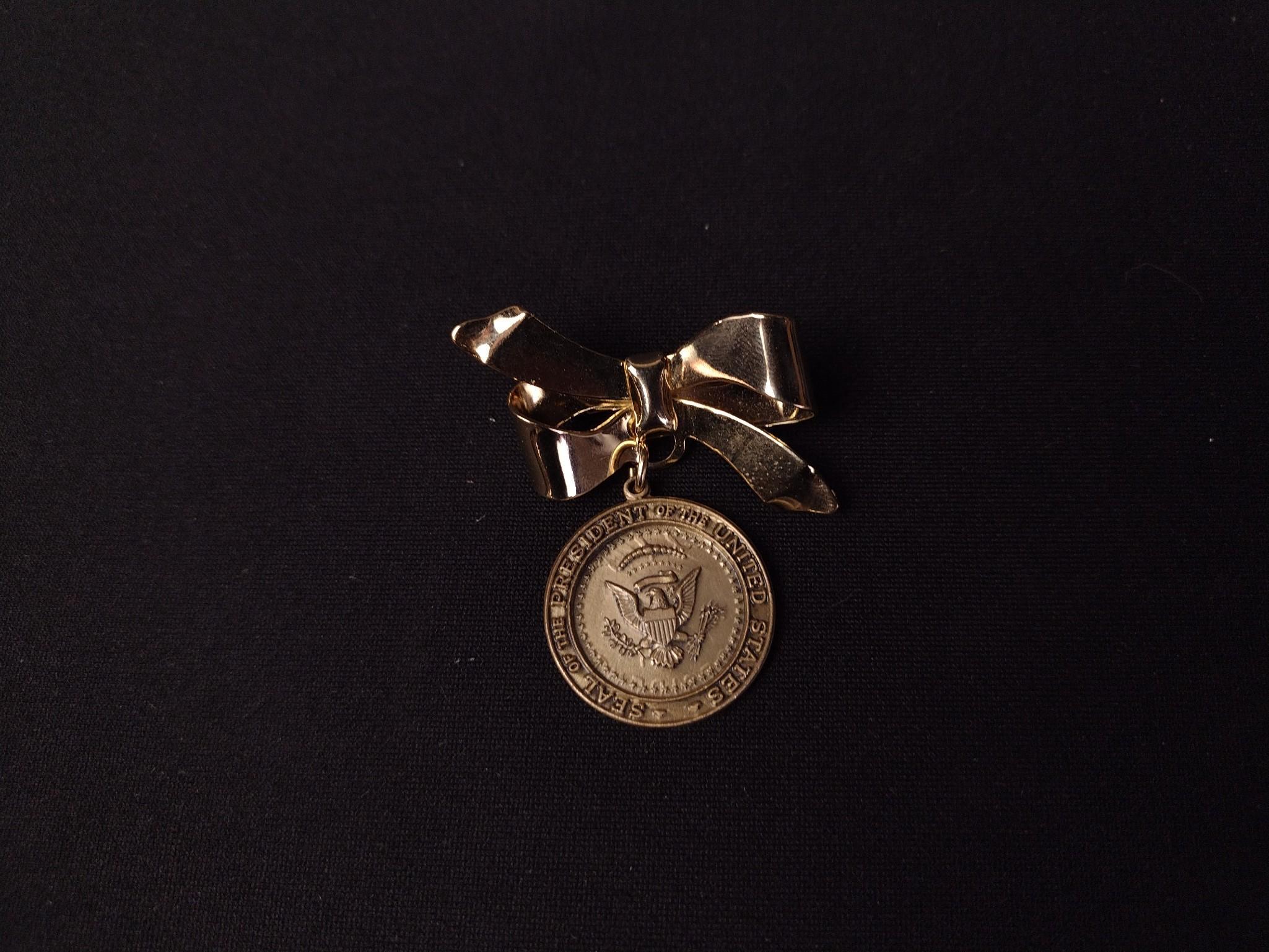Nixon Presidential Seal Cufflinks & Bow Brooch