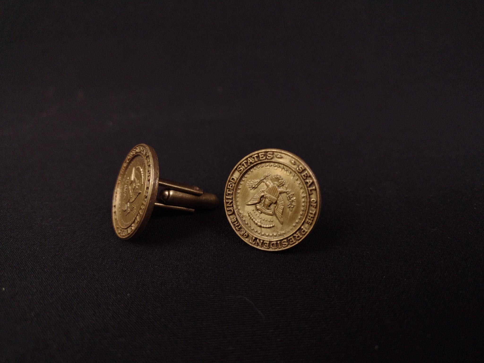 Nixon Presidential Seal Cufflinks & Bow Brooch