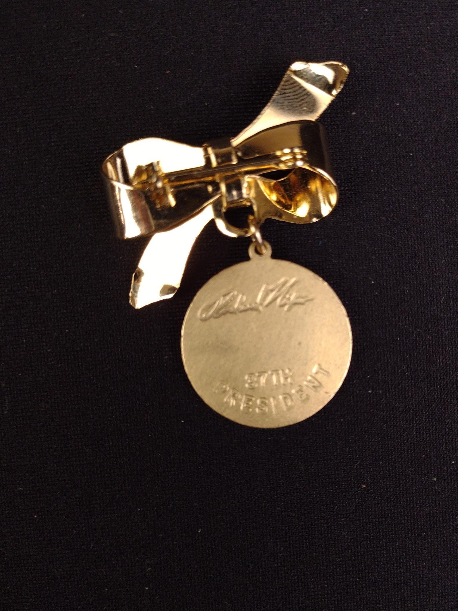 Nixon Presidential Seal Cufflinks & Bow Brooch