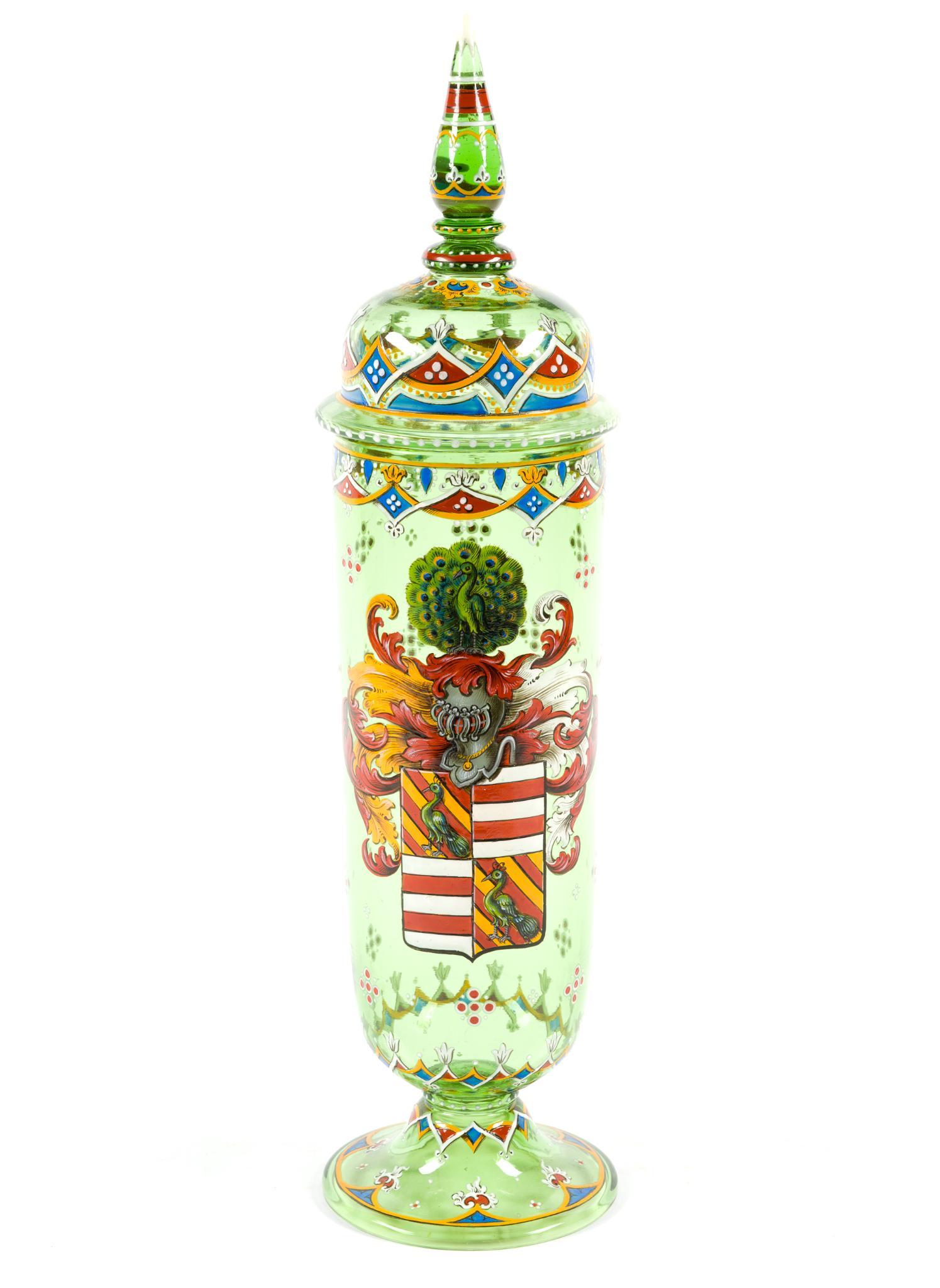 19th Century Bohemian Enamel Glass Pokal