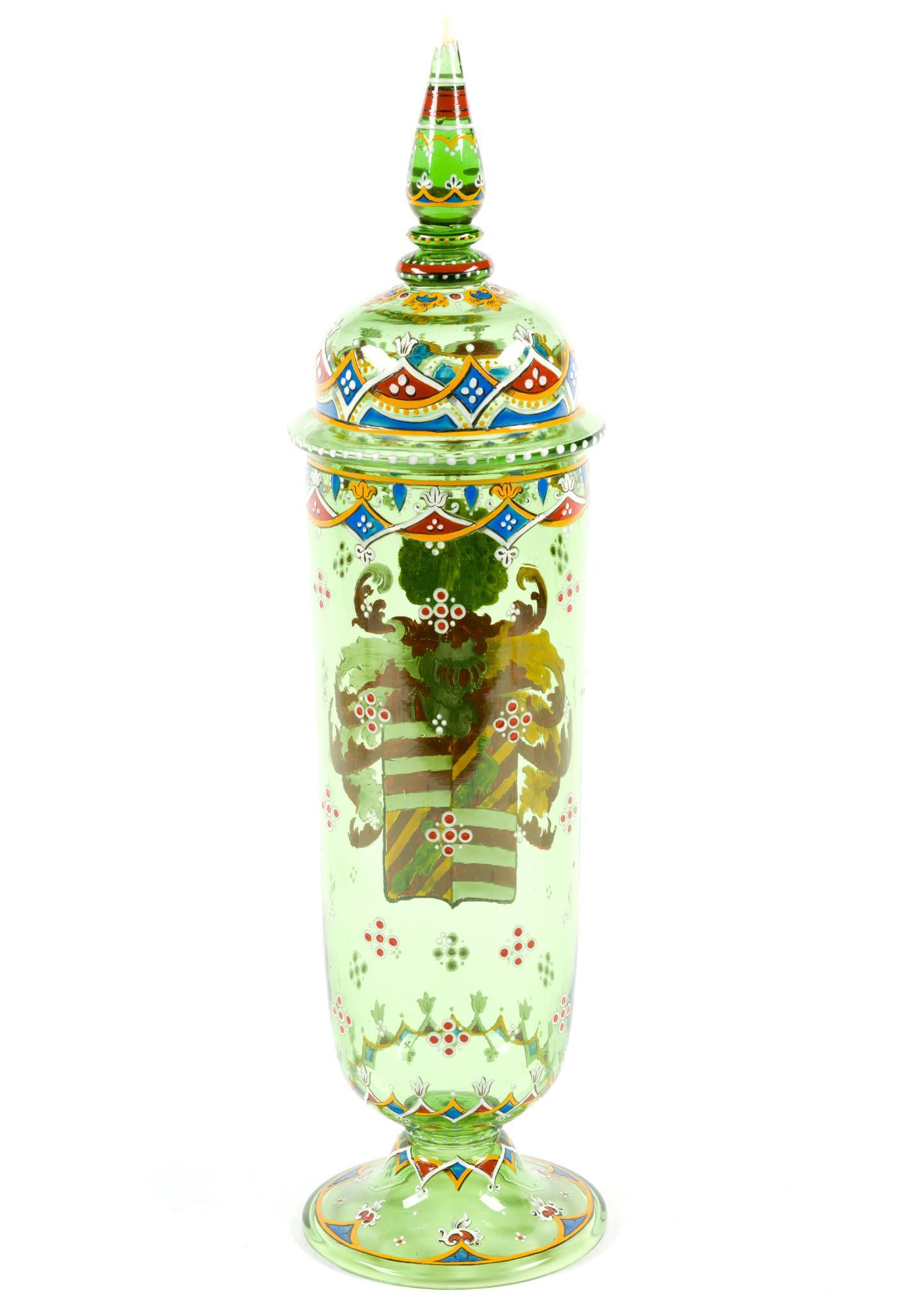 19th Century Bohemian Enamel Glass Pokal