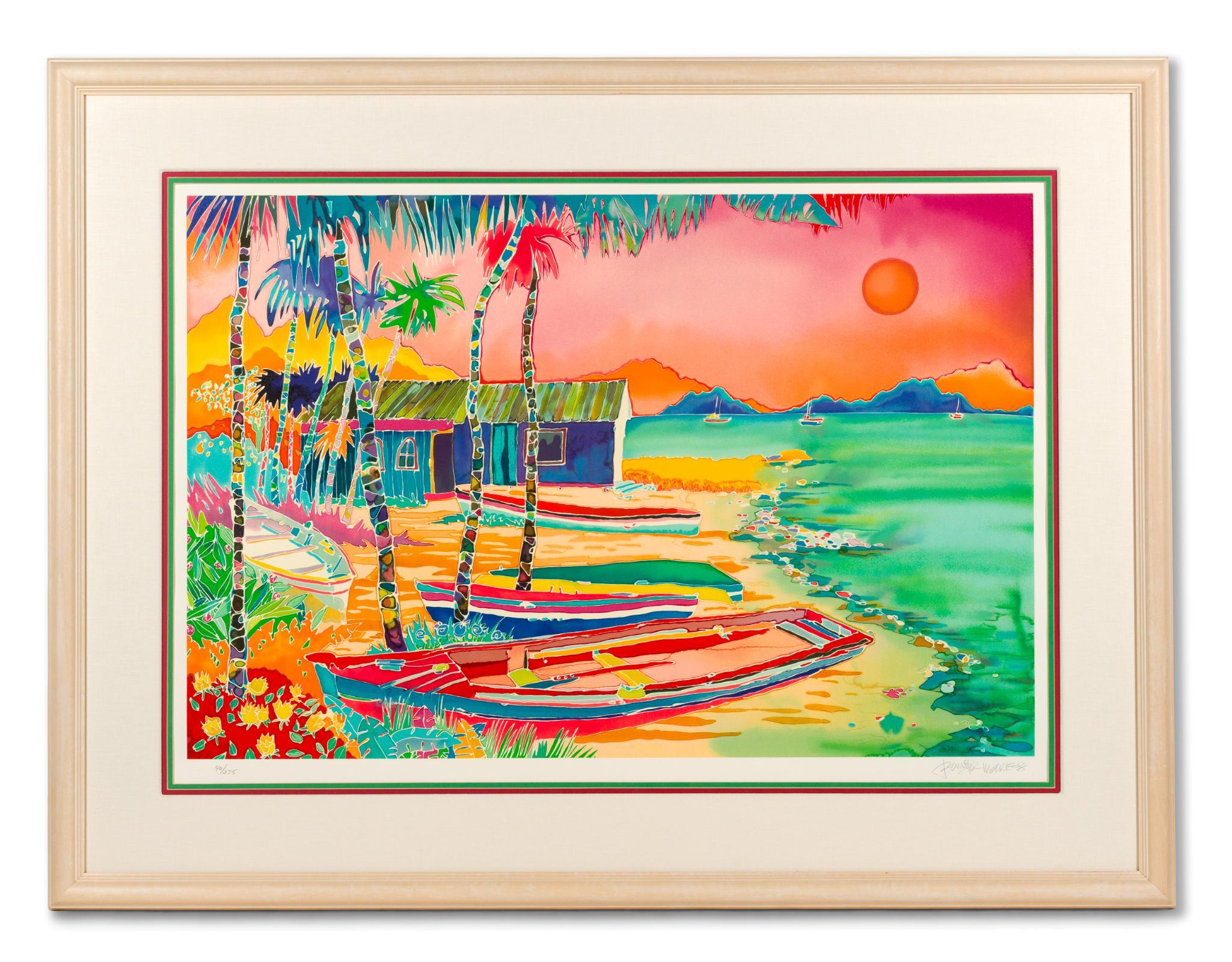 Jennifer Markes "Shoreside at Sunset" Signed Print
