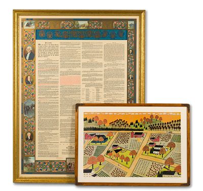 Mark Falco Print & U.S. Constitution Large Print. Mike Falco "Autumn" Artist Proof, signed lower 