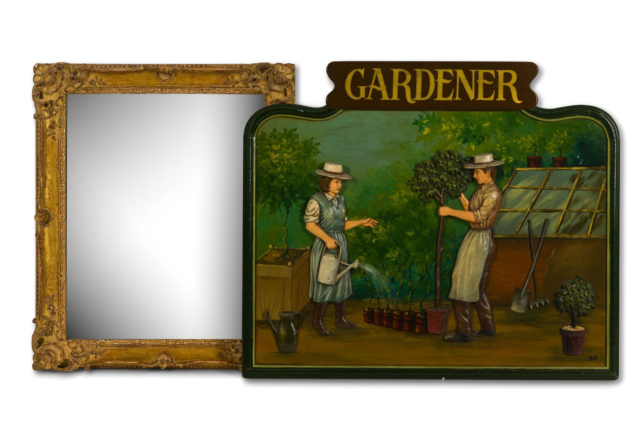Decorative Mirror & Gardener Sign