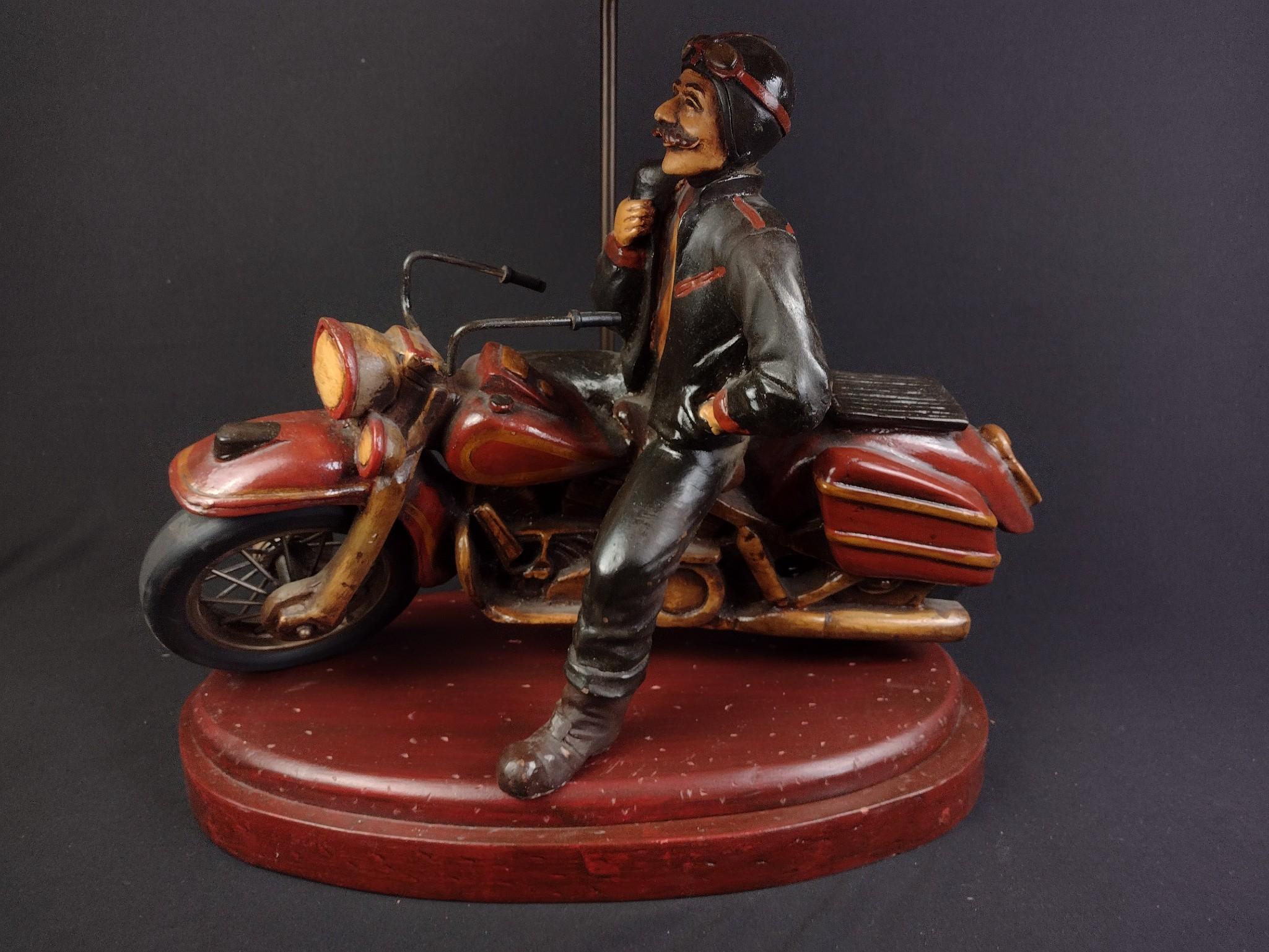 Motorcycle Rider Figural Novelty Lamp