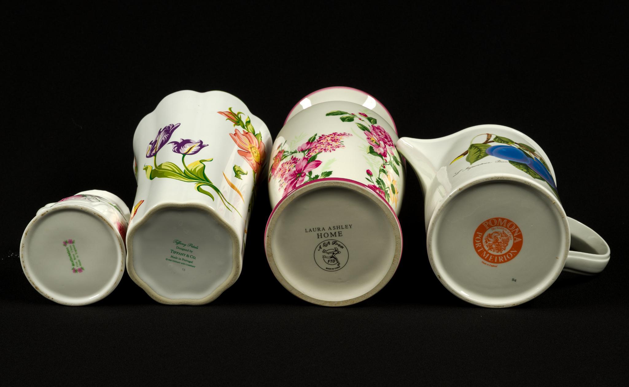 Ceramic Vases Incl. Tiffany Petals, Pitcher, and Jar