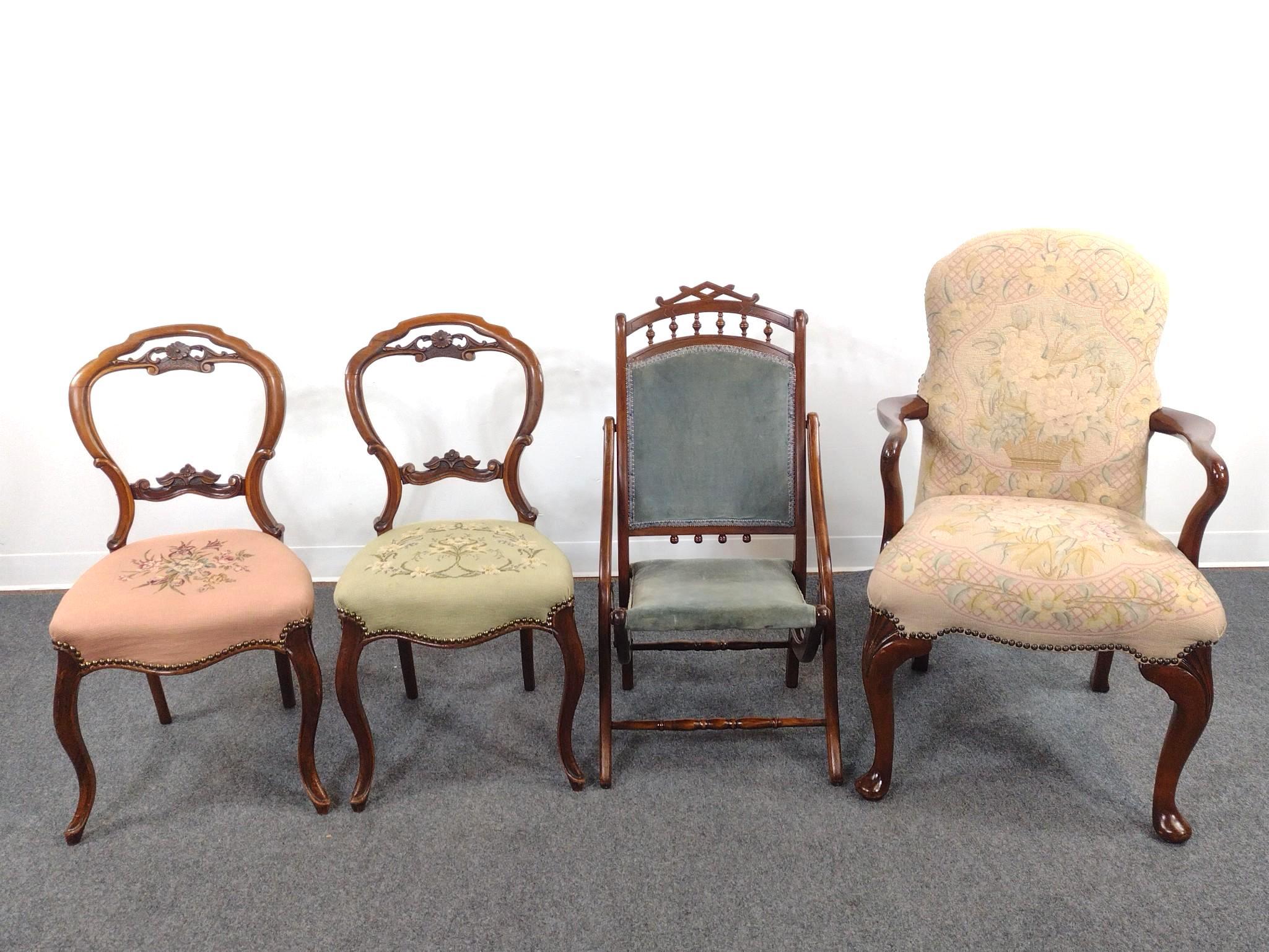 4 Chairs Incl. Needlepoint