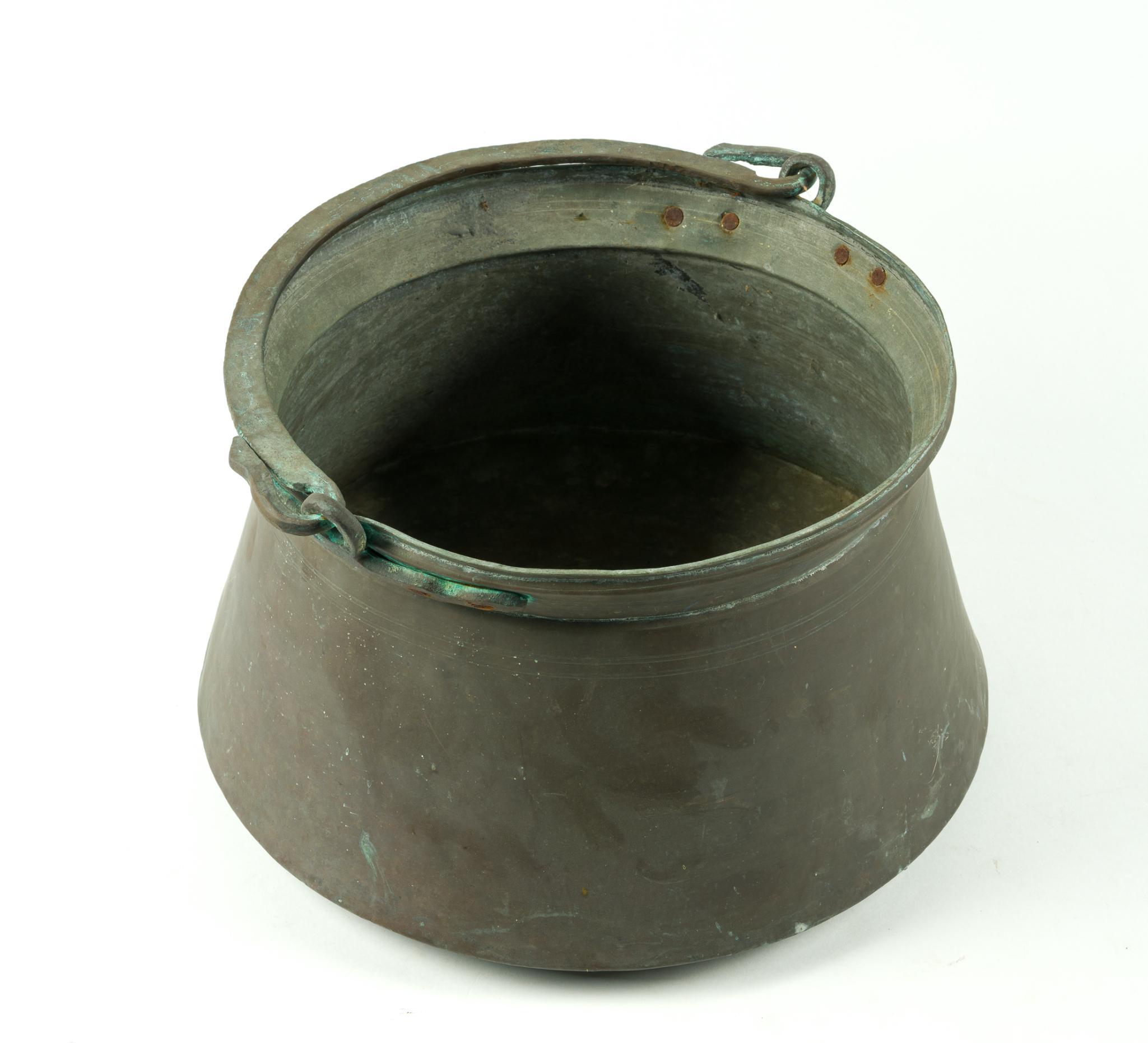 4 Antique Copper Pots or Cauldrons