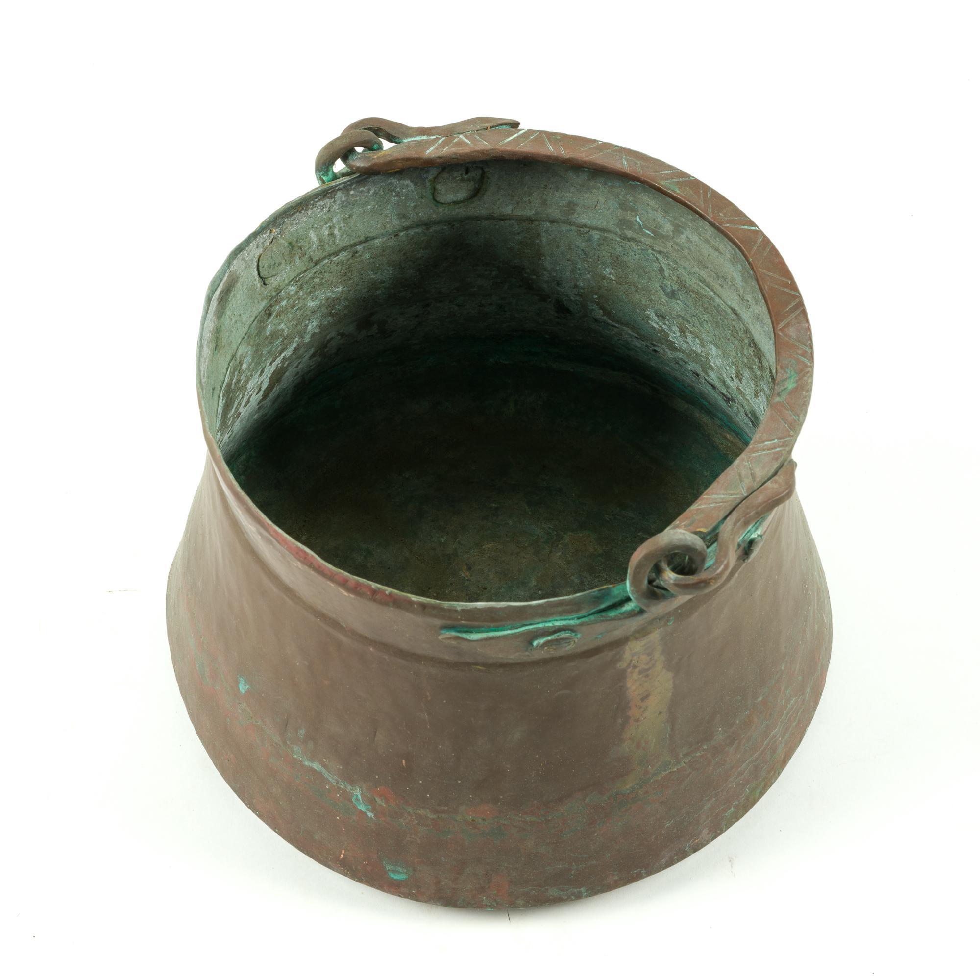 4 Antique Copper Pots or Cauldrons