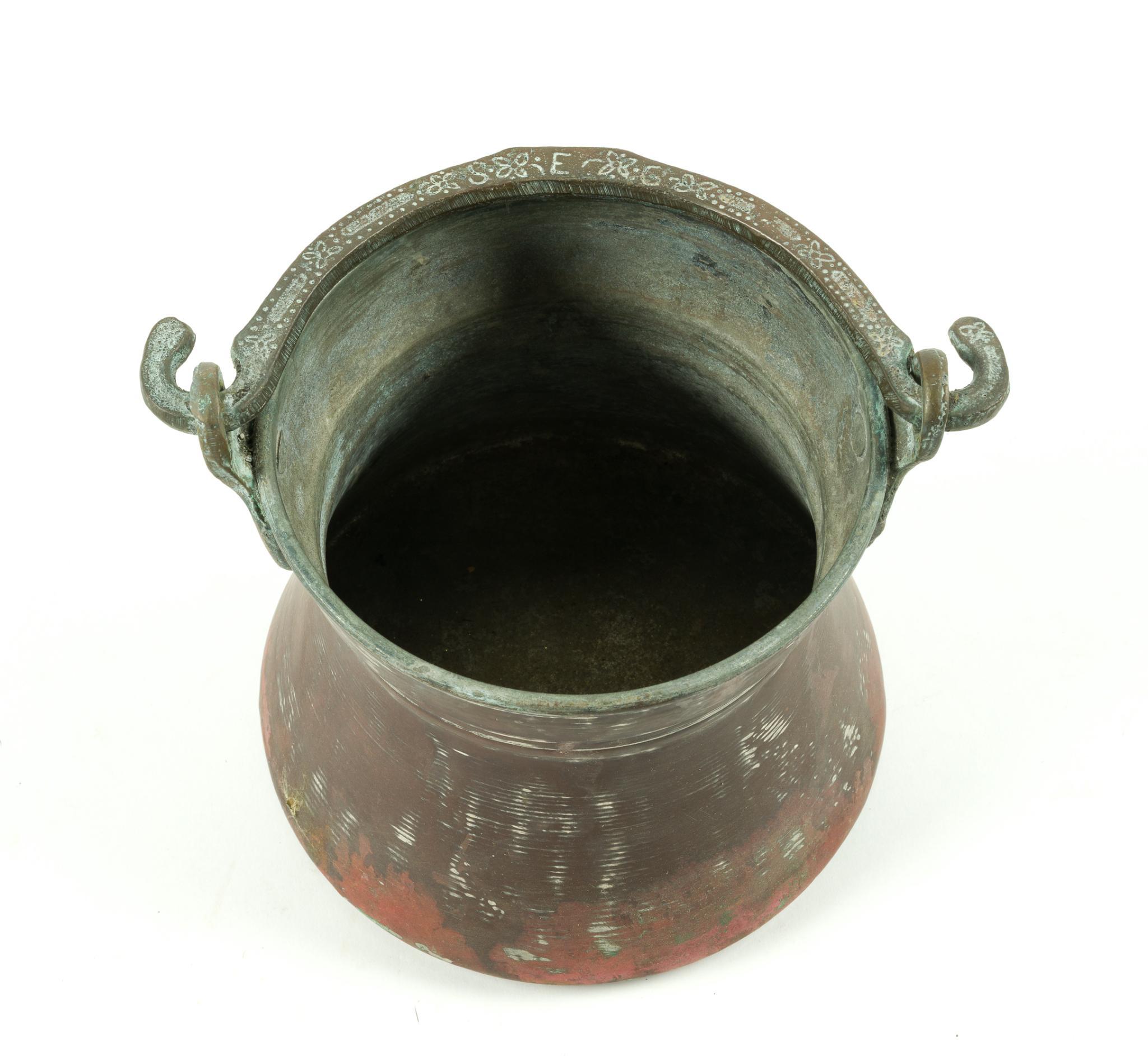 4 Antique Copper Pots or Cauldrons
