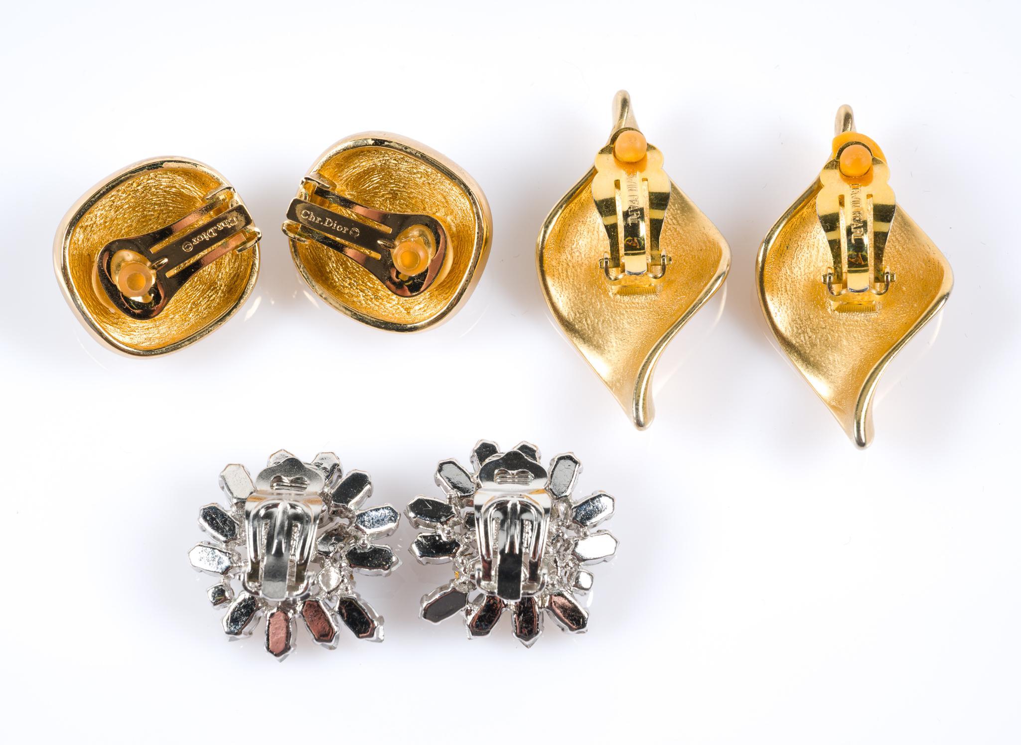 Christian Dior and Erwin Pearl Earrings