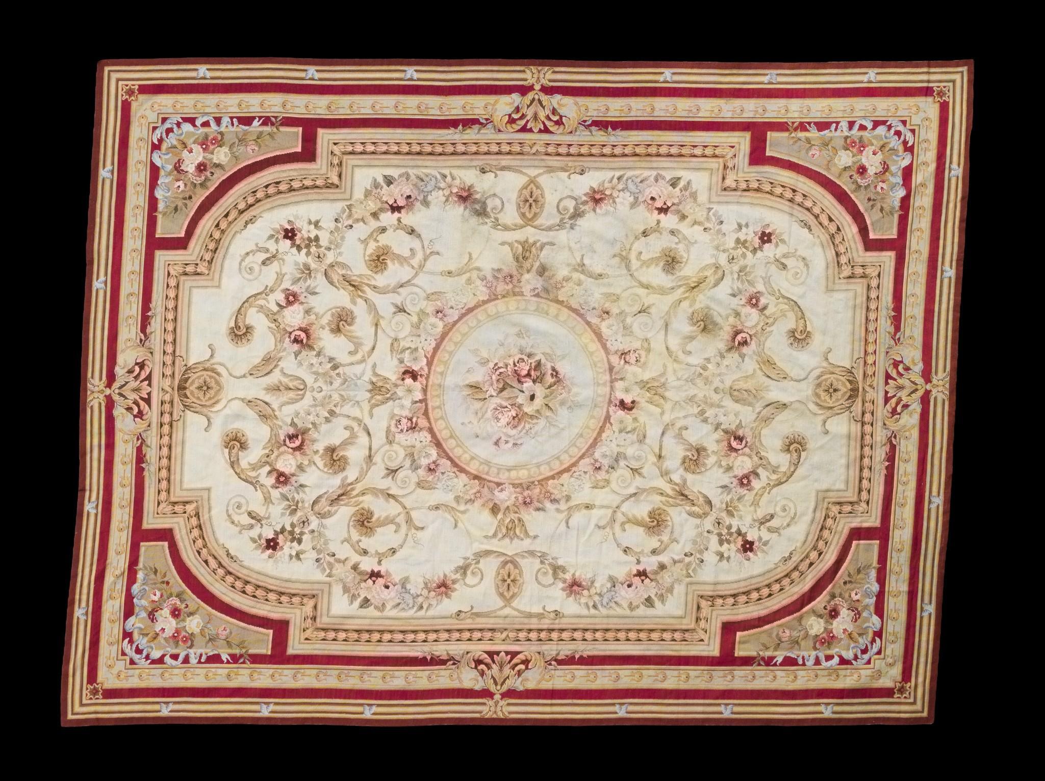 French Aubusson Style Flatweave Tapestry Rug