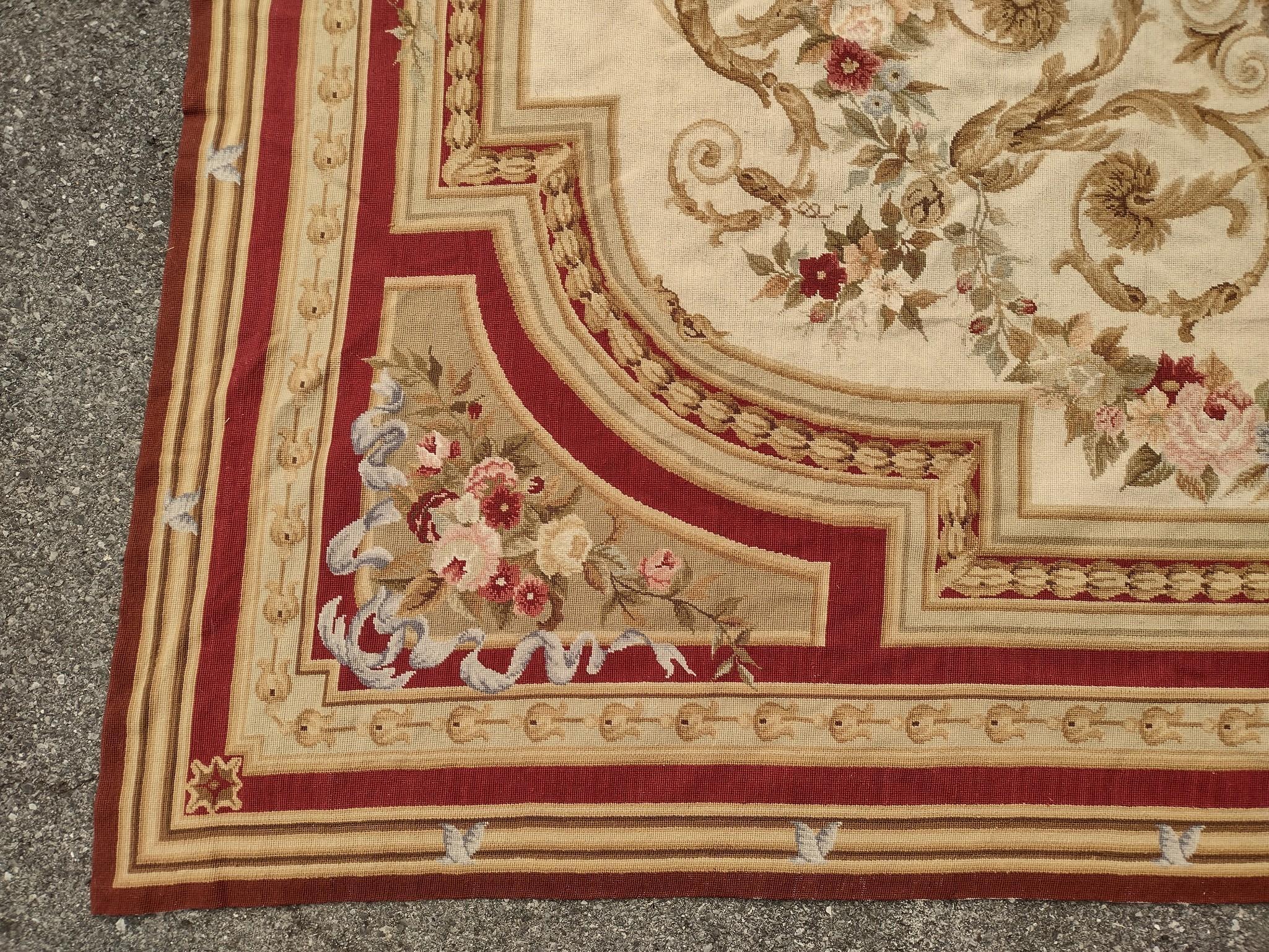 French Aubusson Style Flatweave Tapestry Rug