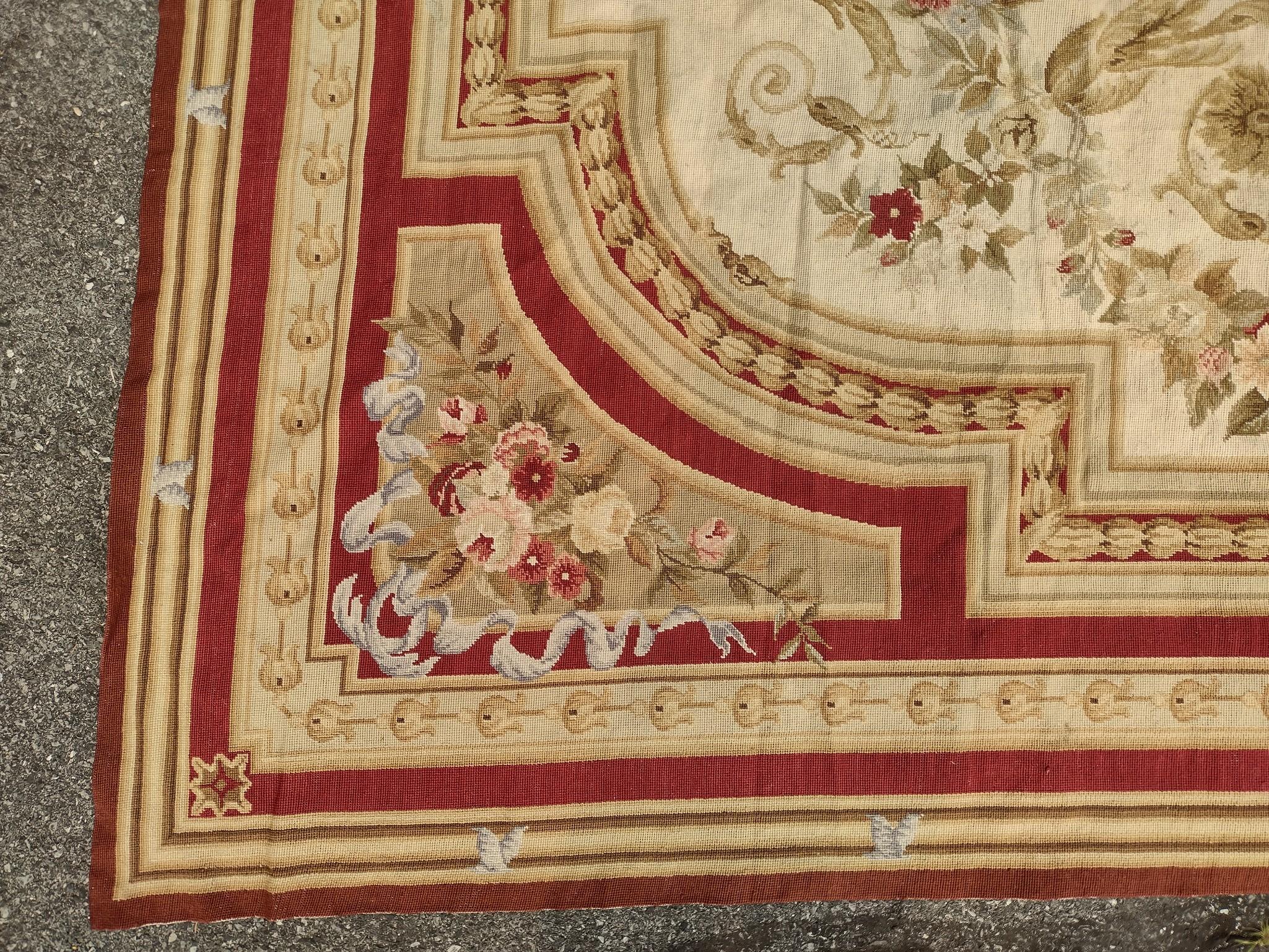 French Aubusson Style Flatweave Tapestry Rug
