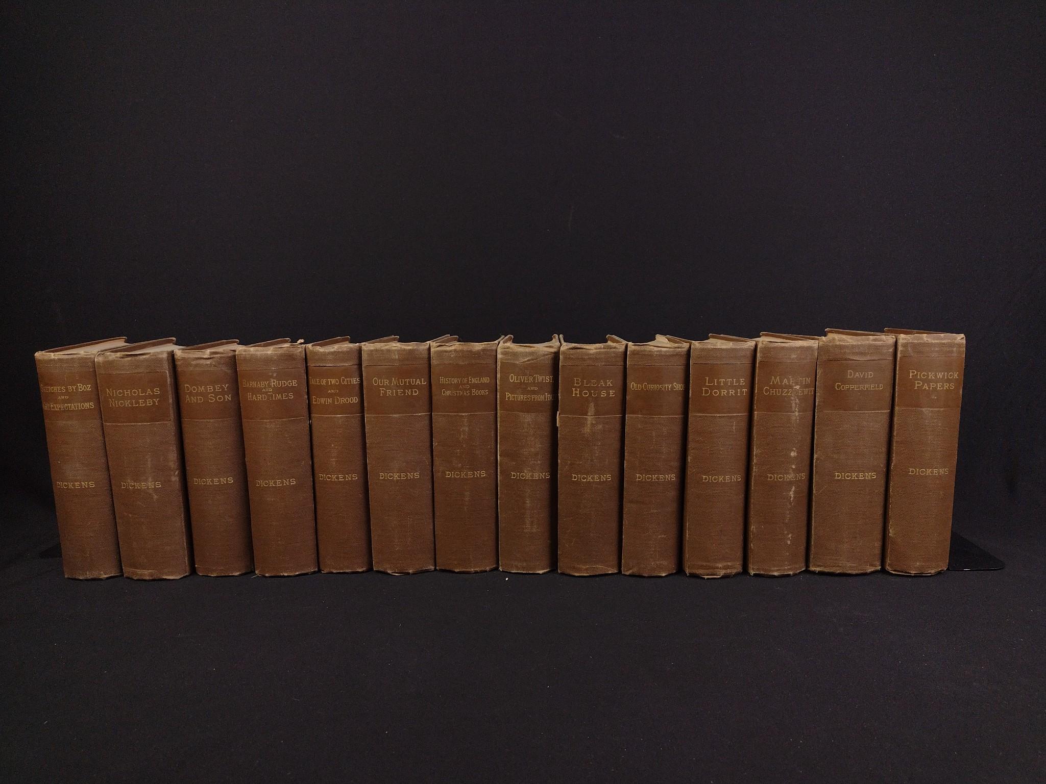 14 Volumes of Charles Dickens Books c. 1885-1900