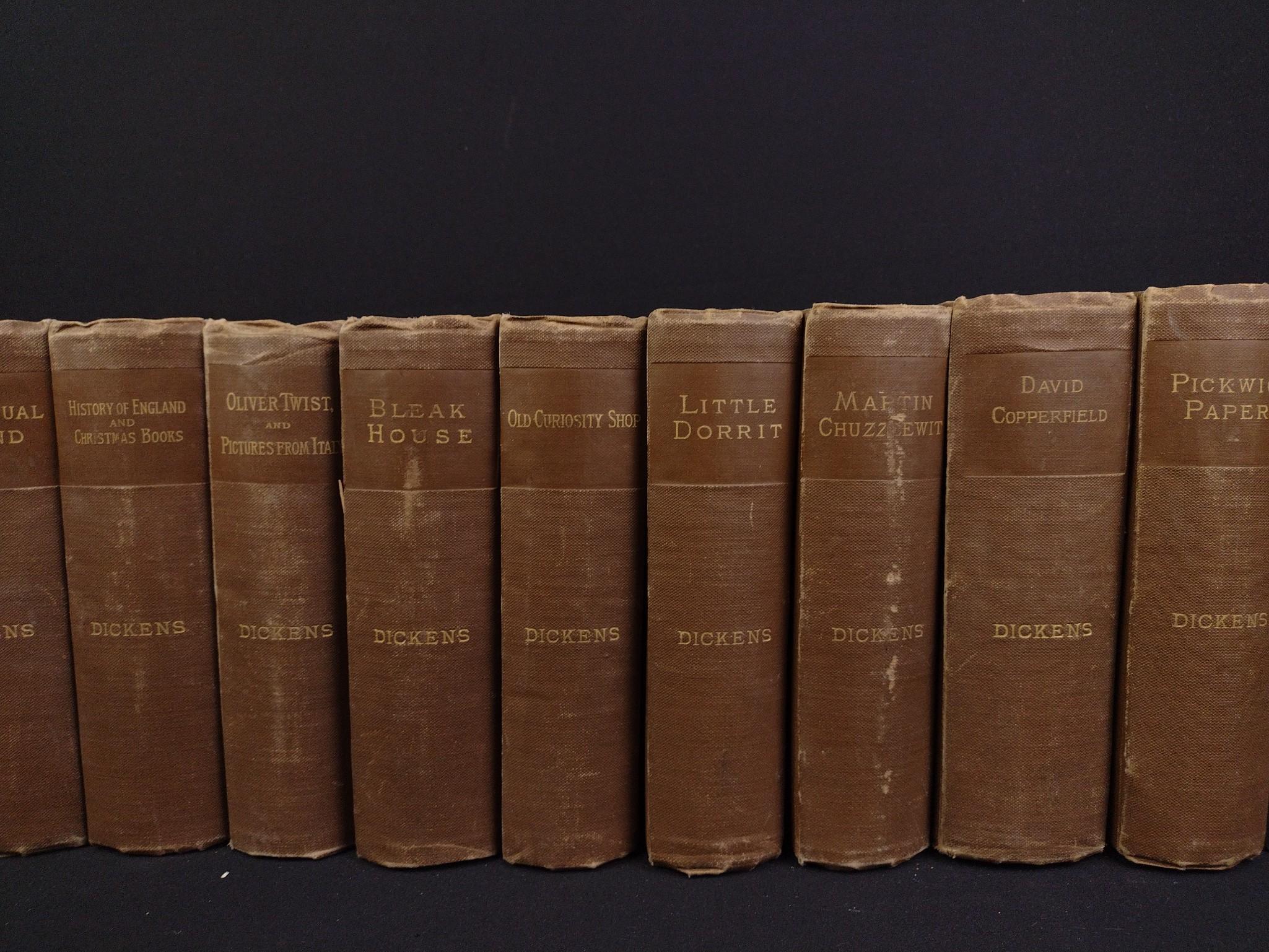14 Volumes of Charles Dickens Books c. 1885-1900