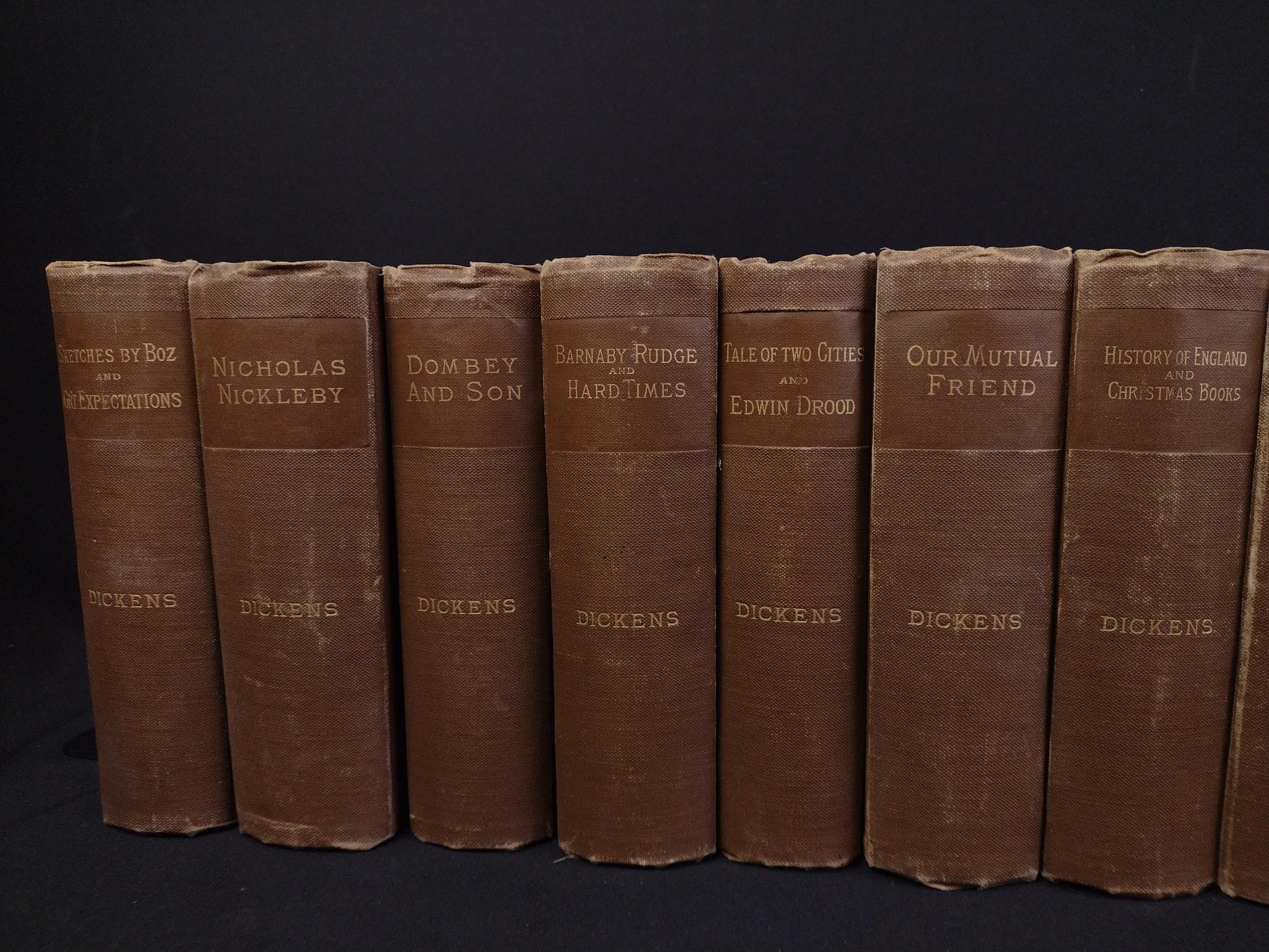 14 Volumes of Charles Dickens Books c. 1885-1900