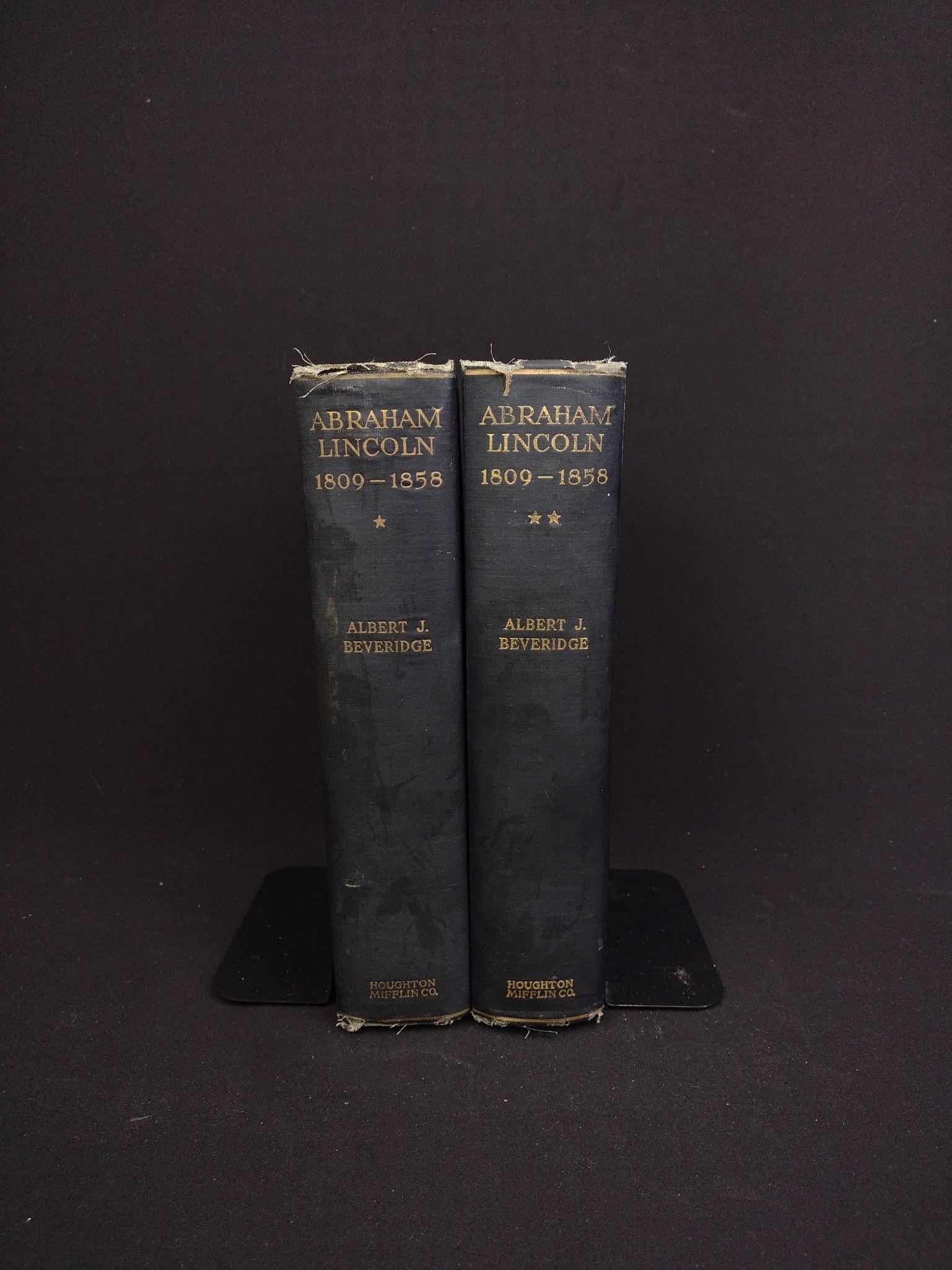 2 Volume "Abraham Lincoln 1809-1858" by Albert J. Beveridge