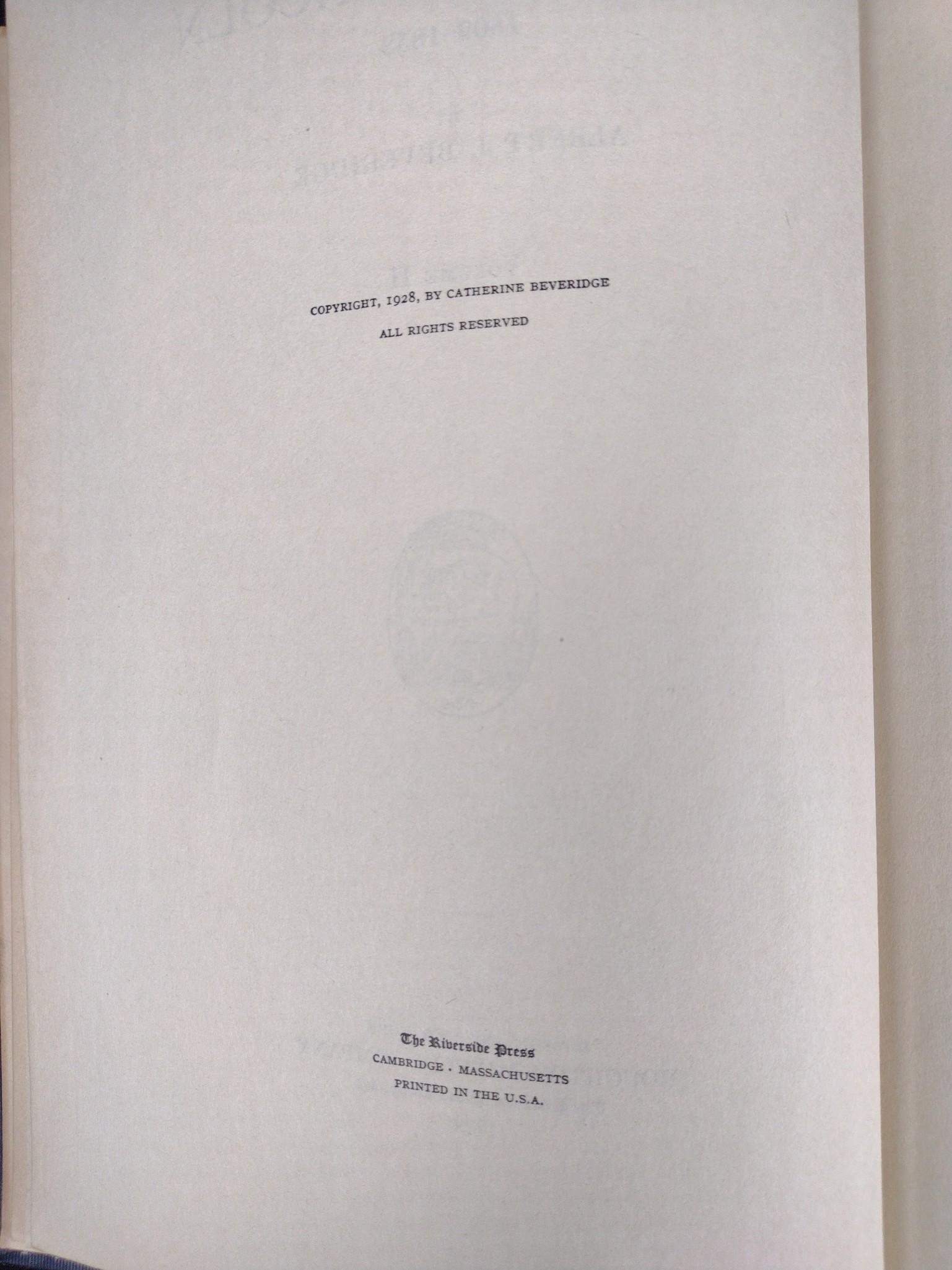 2 Volume "Abraham Lincoln 1809-1858" by Albert J. Beveridge