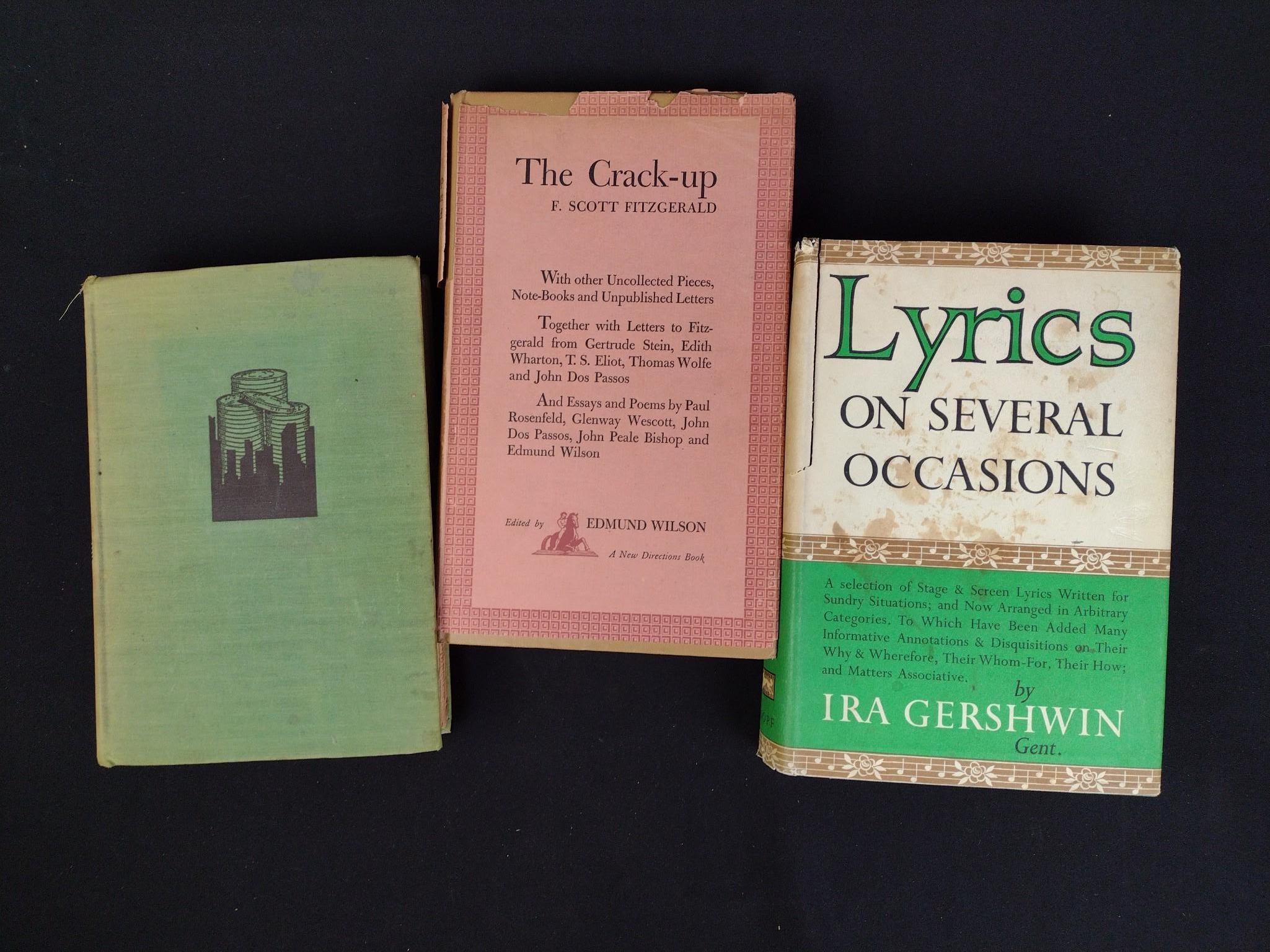 3 Rare Books Incl. First Edition Ira Gershwin & F. Scott Fitzgerald