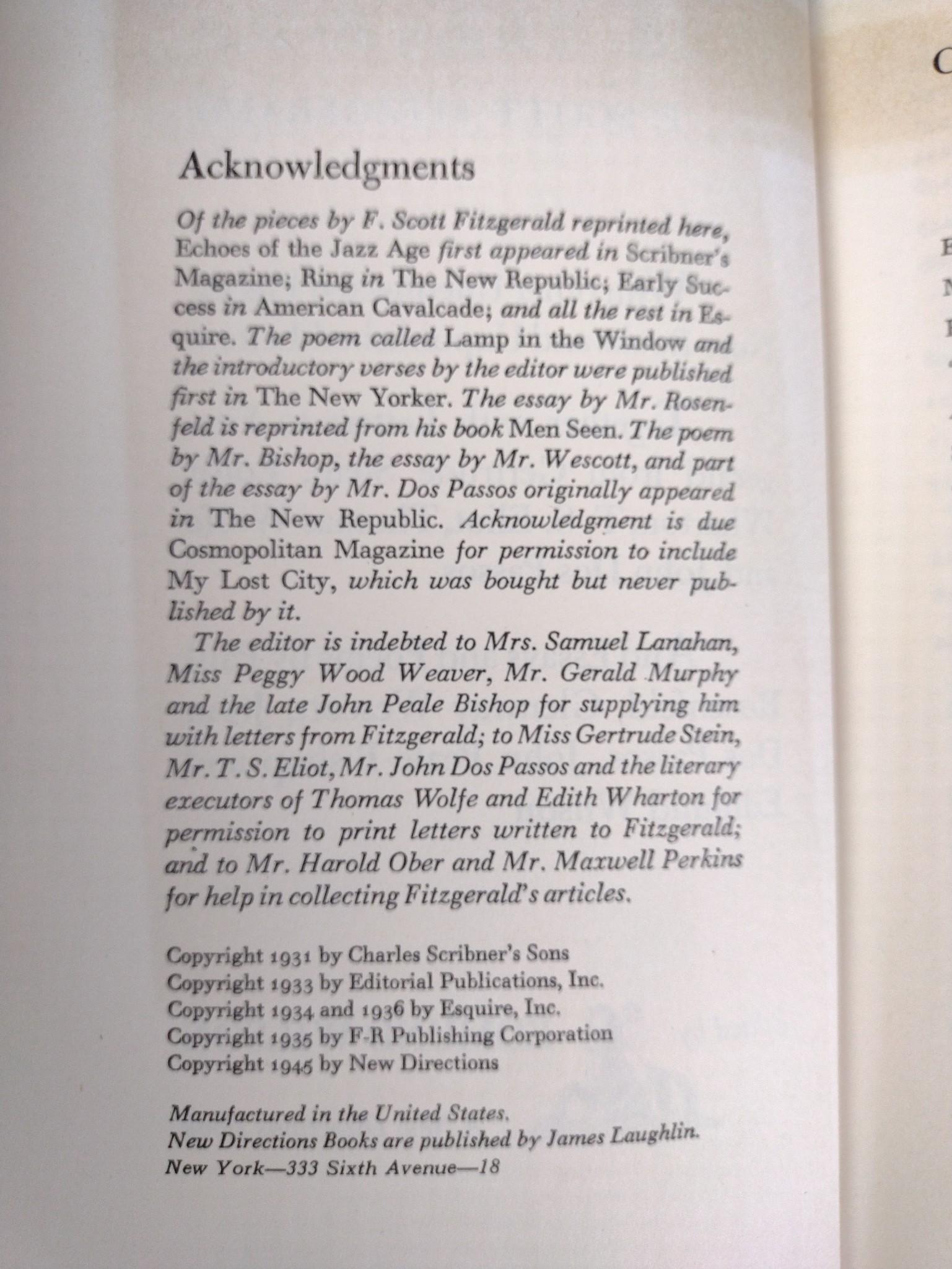 3 Rare Books Incl. First Edition Ira Gershwin & F. Scott Fitzgerald